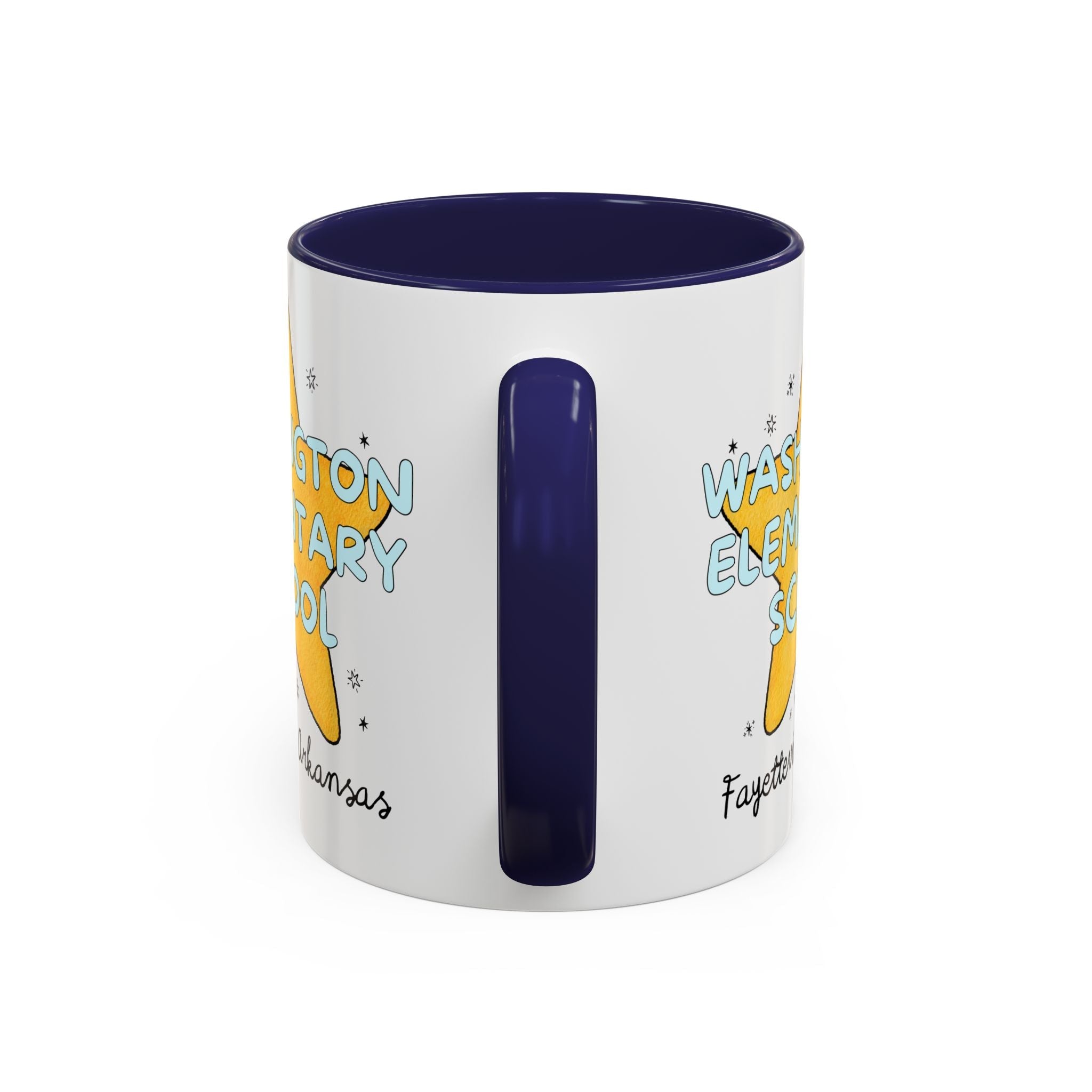 Washington Elementary School 11 Oz Coffee Mug: Retro Star | FPS + Opal and June Coffee Mug, Fayetteville Public Schools - Opal and June