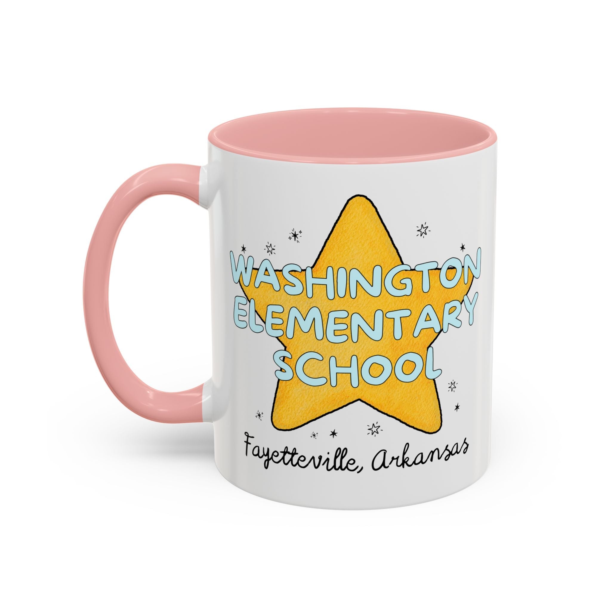 Washington Elementary School 11 Oz Coffee Mug: Retro Star | FPS + Opal and June Coffee Mug, Fayetteville Public Schools - Opal and June