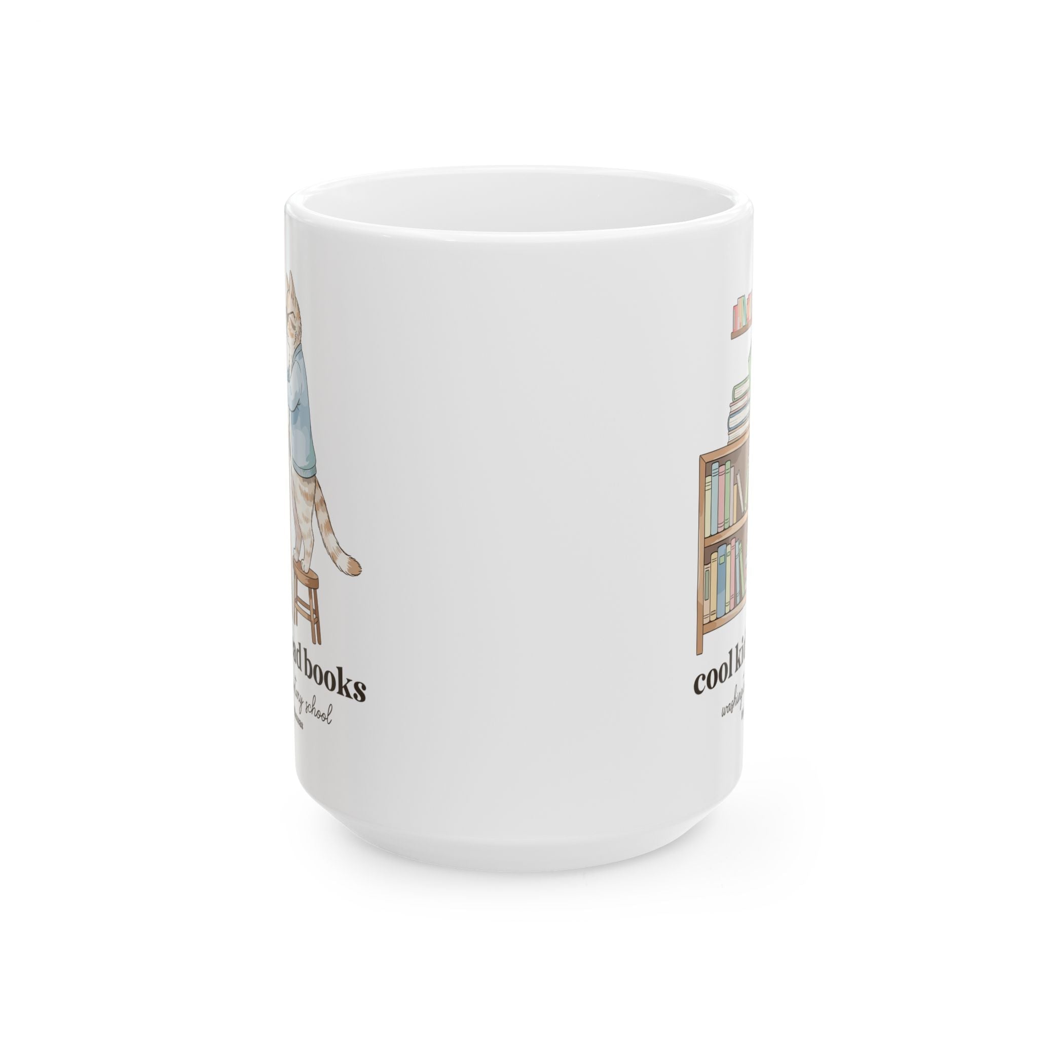 Washington Elementary School Coffee Mug: Cool Kids Read Books | FPS + Opal and June 15 Oz Coffee Mug, Fayetteville Public Schools - Opal and June