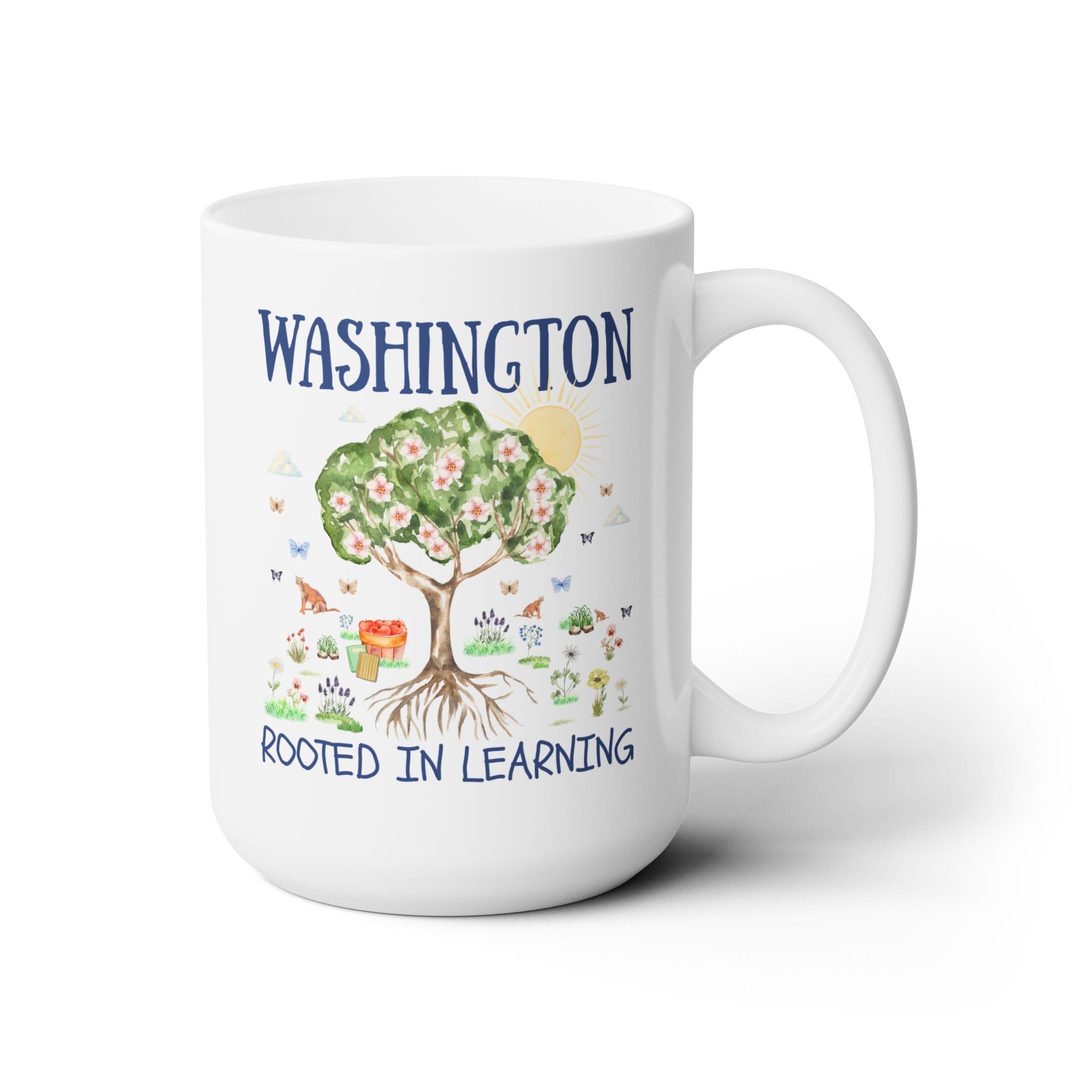 Washington Elementary School Coffee Mug: Rooted in Learning | FPS + Opal and June 15 Oz Coffee Mug, Fayetteville Public Schools - Opal and June
