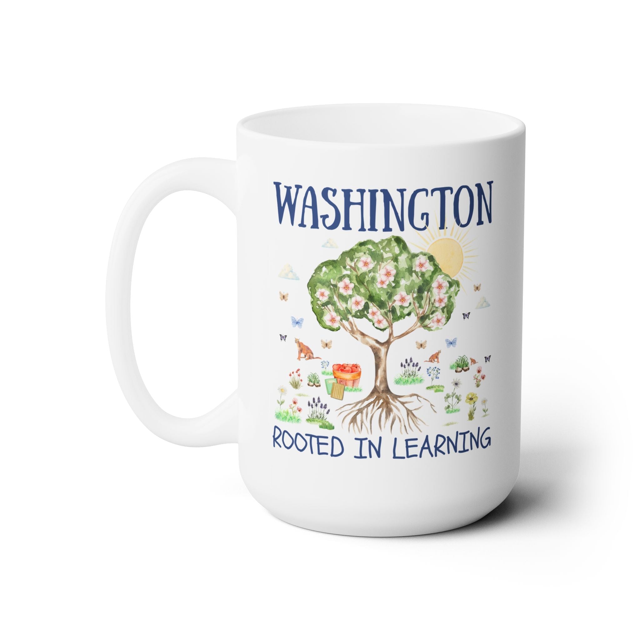 Washington Elementary School Coffee Mug: Rooted in Learning | FPS + Opal and June 15 Oz Coffee Mug, Fayetteville Public Schools - Opal and June