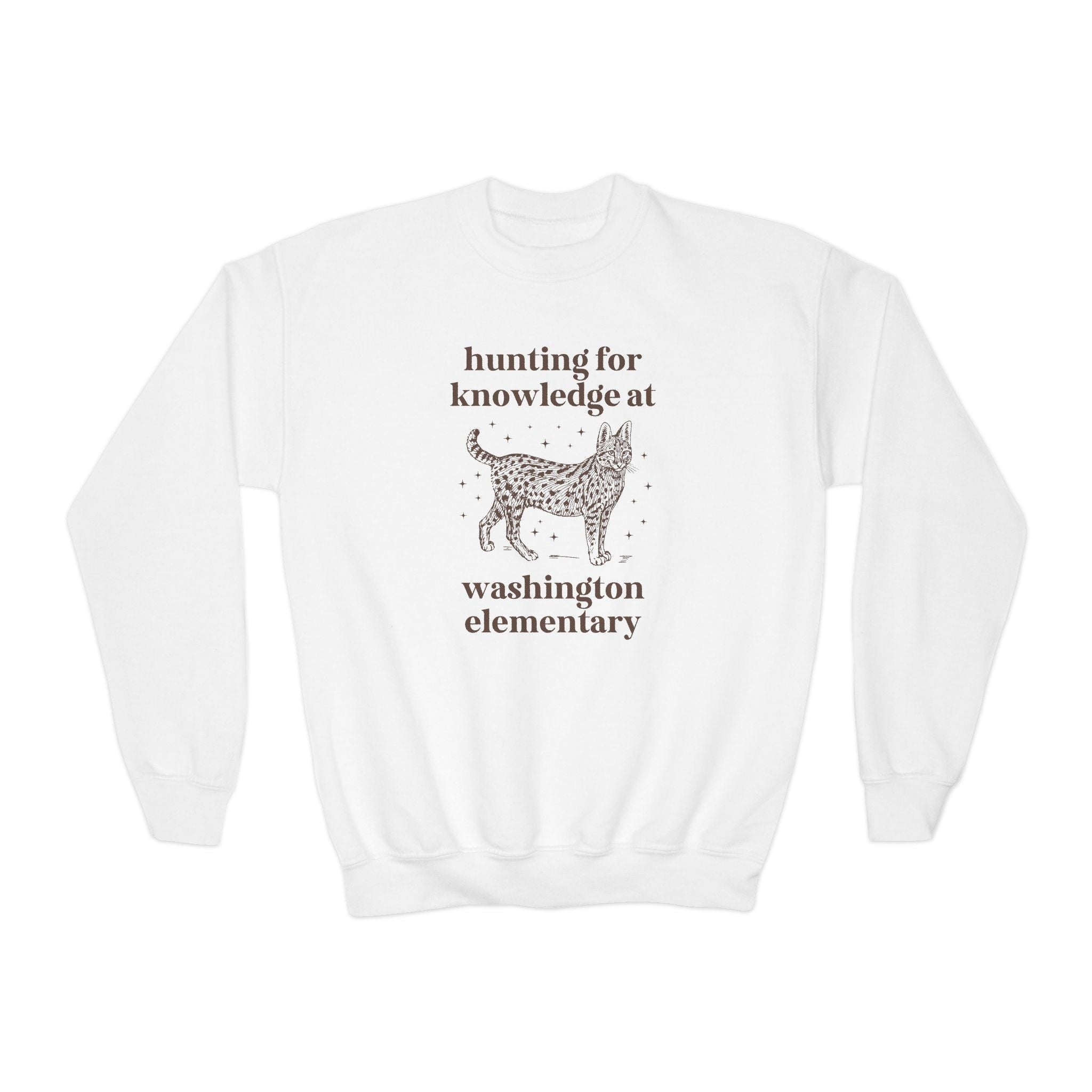Washington Elementary School Kids Sweatshirt: Hunting for Knowledge | FPS + Opal and June Kids Sweatshirt, Fayetteville Public Schools - Opal and June