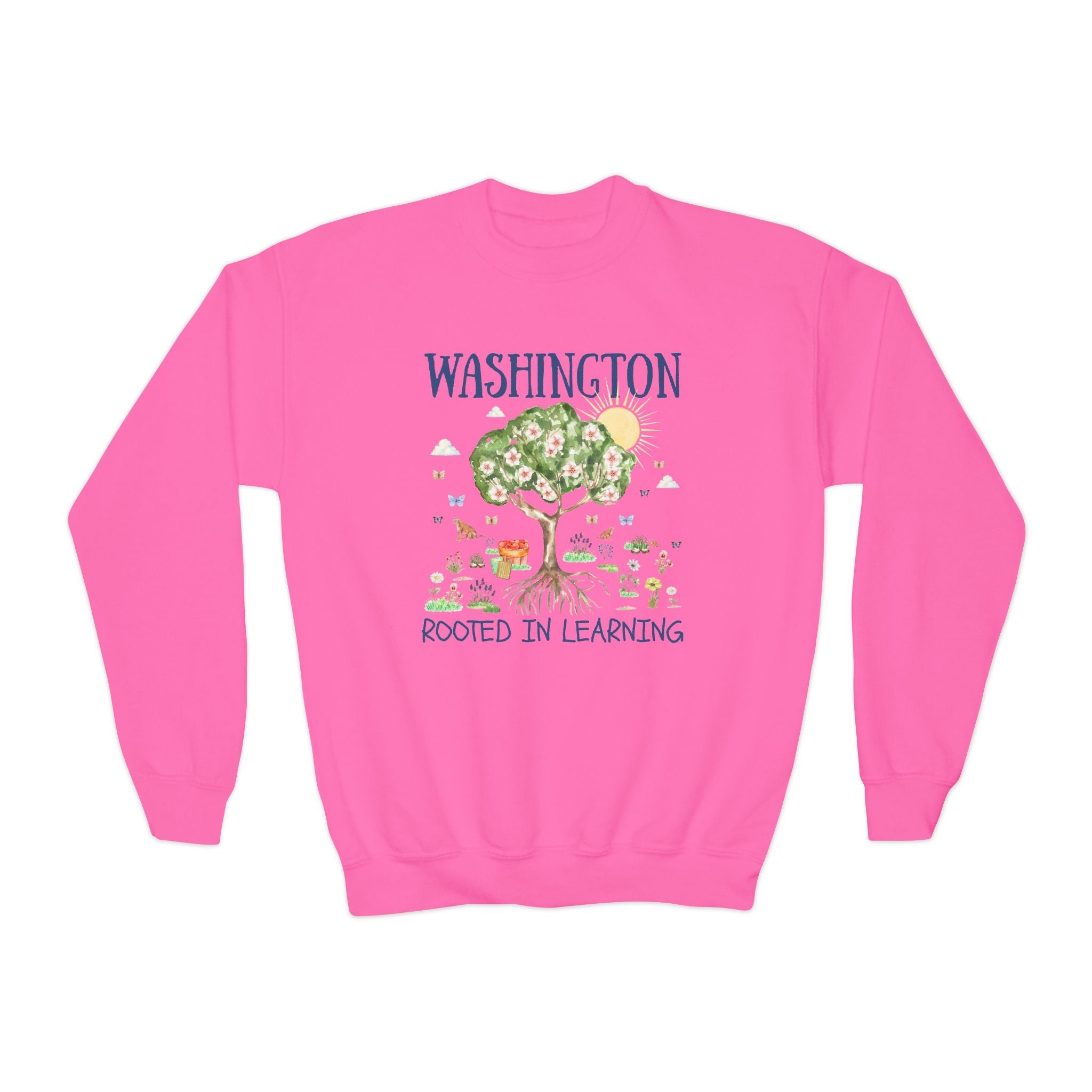 Washington Elementary School Kids Sweatshirt: Rooted in Learning | FPS + Opal and June Kids Sweatshirt, Fayetteville Public Schools - Opal and June