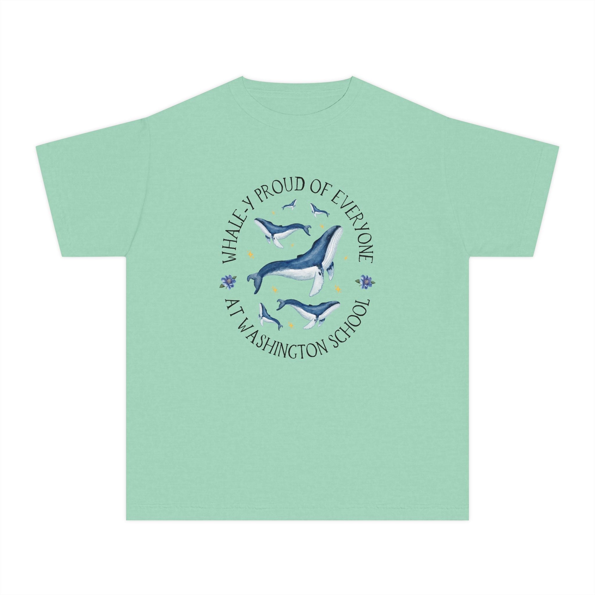 Washington Elementary School Kids Tee Shirt: Whale - y Proud | FPS + Opal and June Kids Tee Shirt, Fayetteville Public Schools - Opal and June