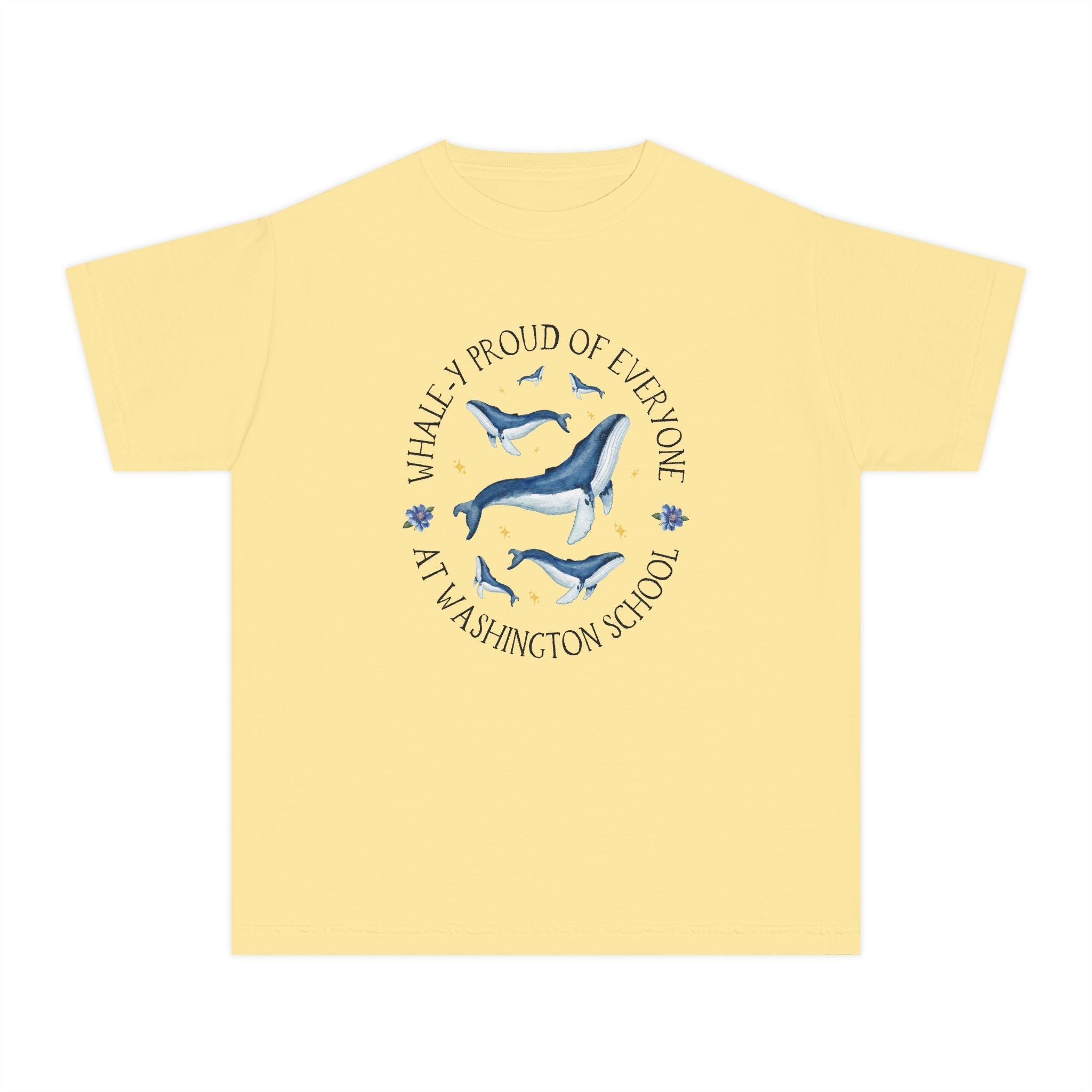Washington Elementary School Kids Tee Shirt: Whale - y Proud | FPS + Opal and June Kids Tee Shirt, Fayetteville Public Schools - Opal and June