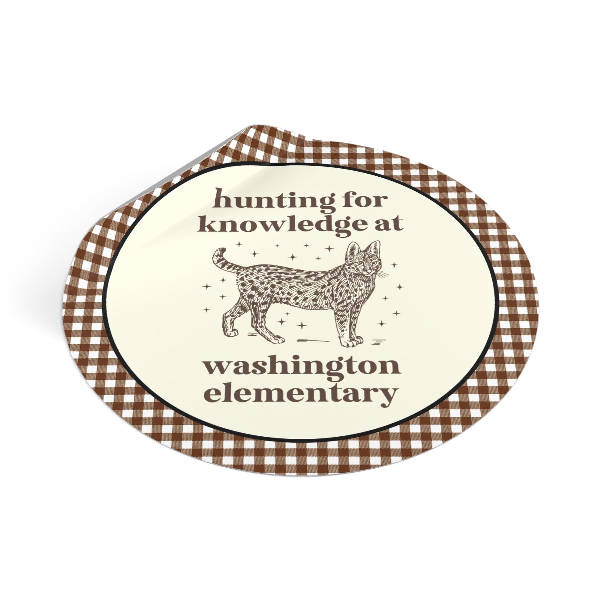Washington Elementary School Sticker: Hunting for Knowledge | FPS + Opal and June Tee Shirt, Fayetteville Public Schools - Opal and June
