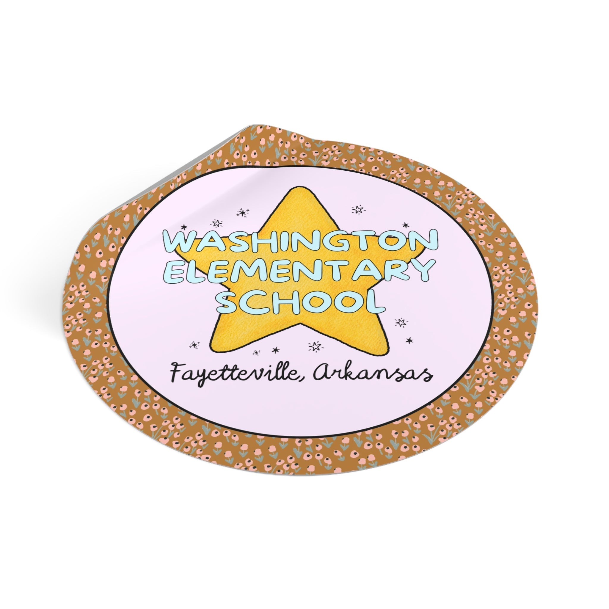 Washington Elementary School Sticker: Retro Star | FPS + Opal and June Sticker, Fayetteville Public Schools - Opal and June