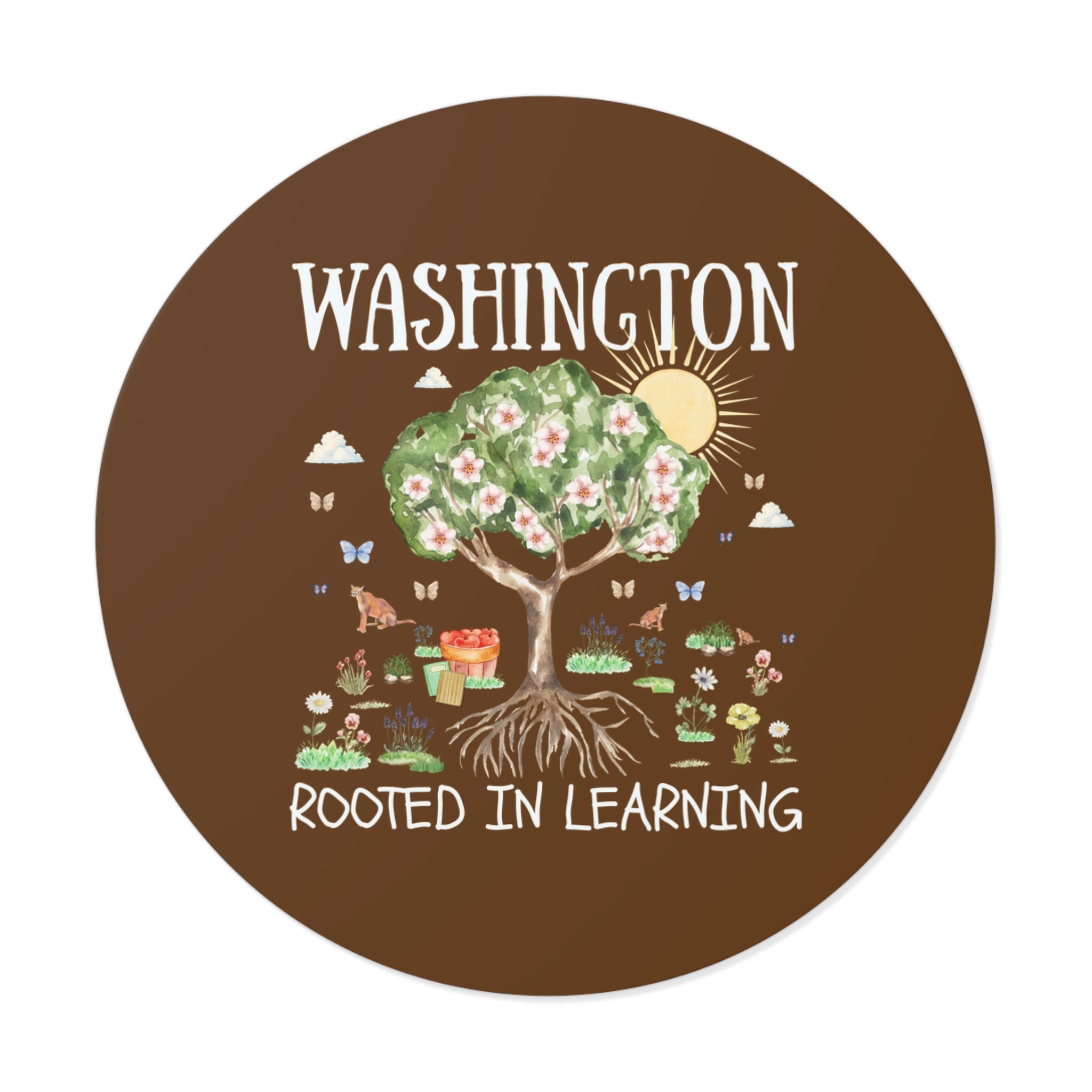 Washington Elementary School Sticker: Rooted in Learning | FPS + Opal and June Tee Shirt, Fayetteville Public Schools - Opal and June