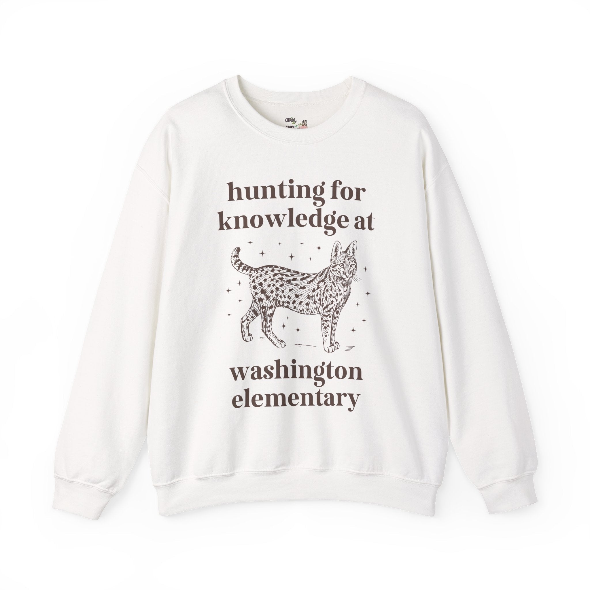 Washington Elementary School Sweatshirt: Hunting for Knowledge | FPS + Opal and June Sweatshirt, Fayetteville Public Schools - Opal and June