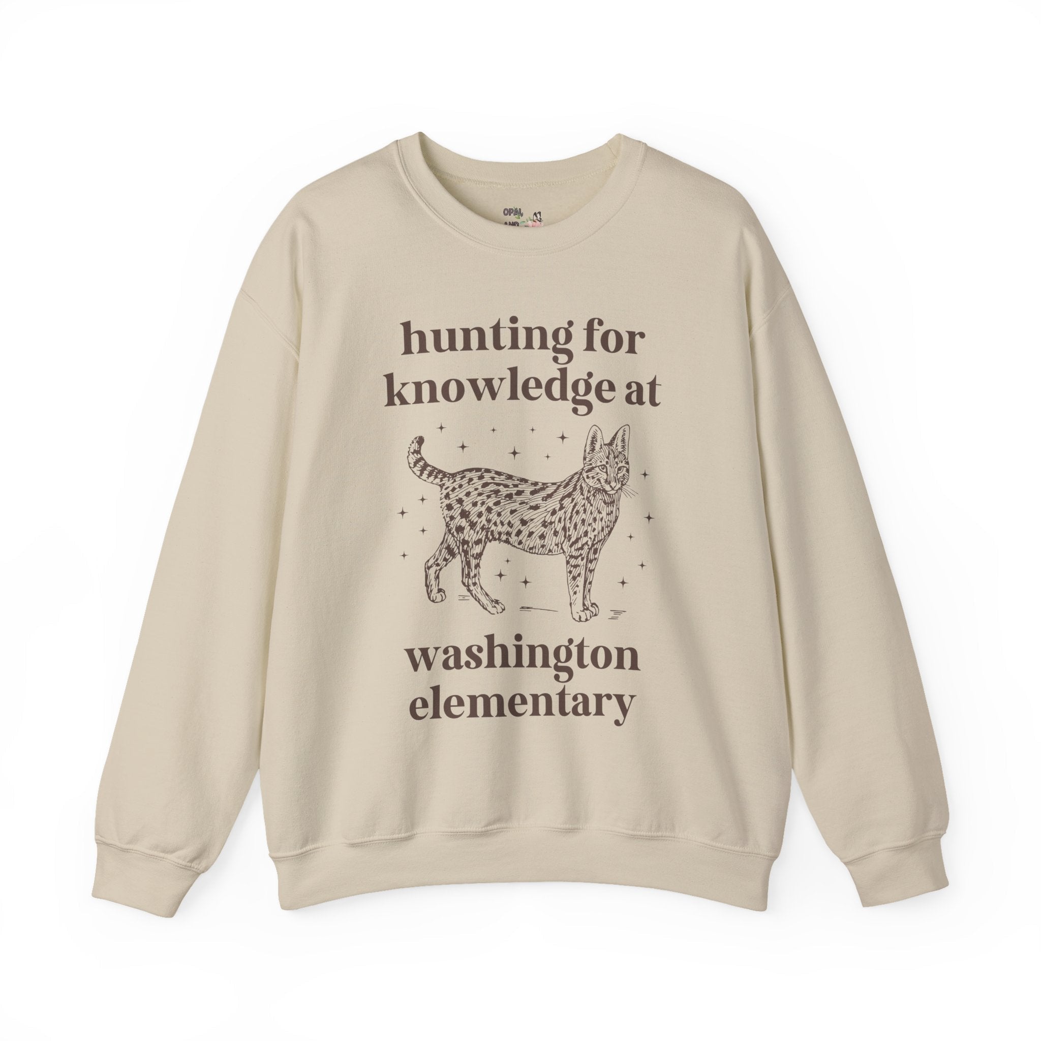 Washington Elementary School Sweatshirt: Hunting for Knowledge | FPS + Opal and June Sweatshirt, Fayetteville Public Schools - Opal and June