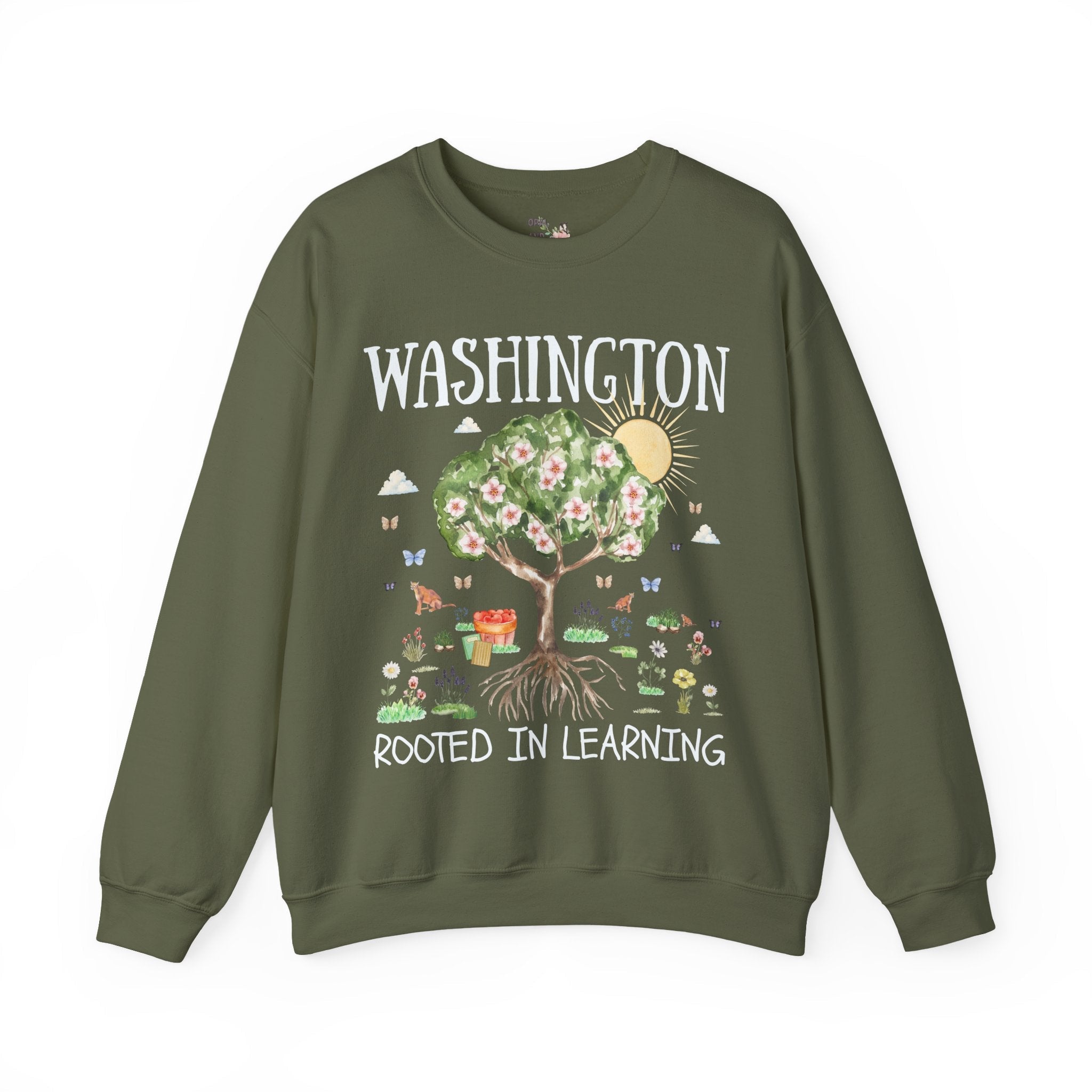 Washington Elementary School Sweatshirt: Rooted in Learning | FPS + Opal and June Sweatshirt, Fayetteville Public Schools - Opal and June