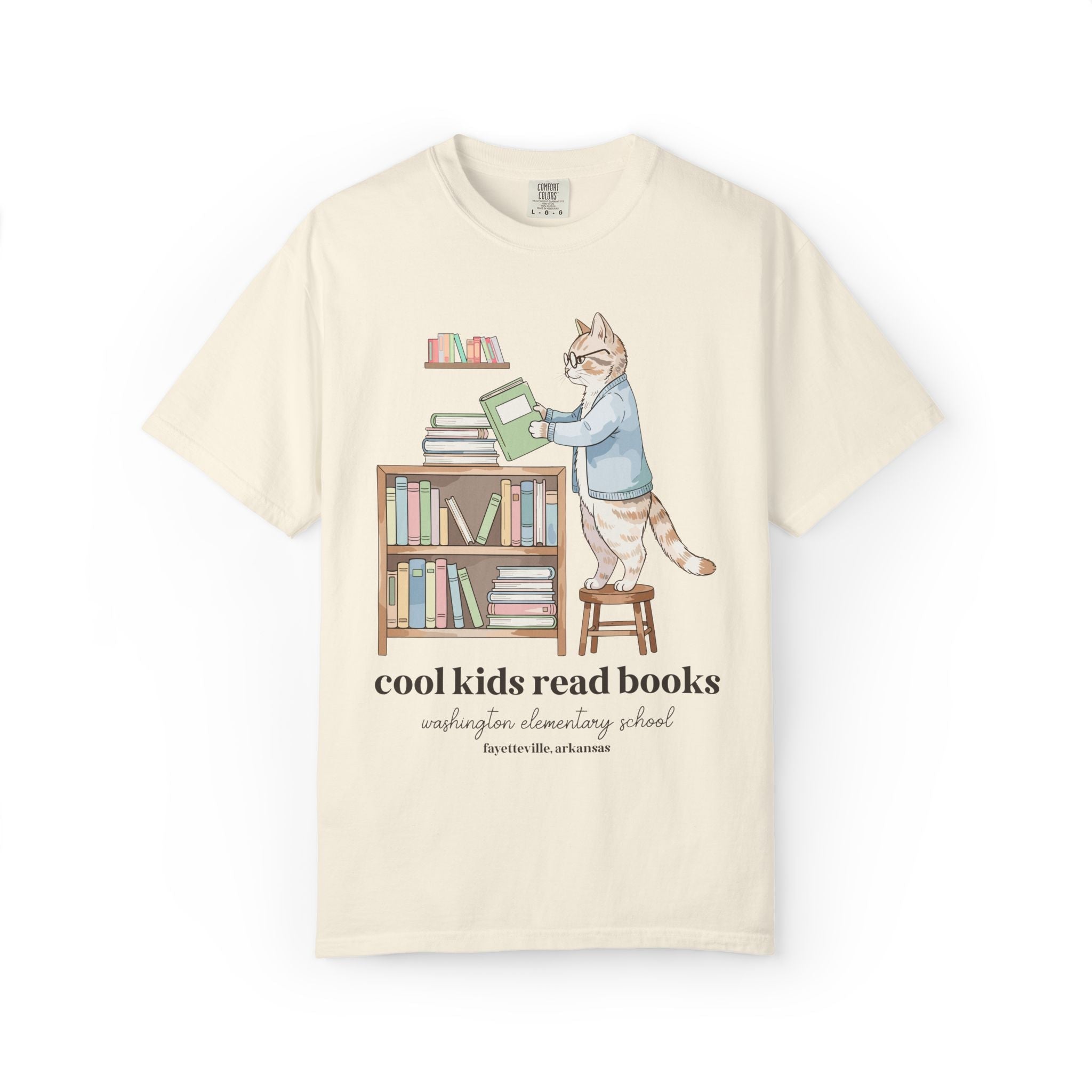 Washington Elementary School Tee Shirt: Cool Kids Read Books | FPS + Opal and June Tee Shirt, Fayetteville Public Schools - Opal and June