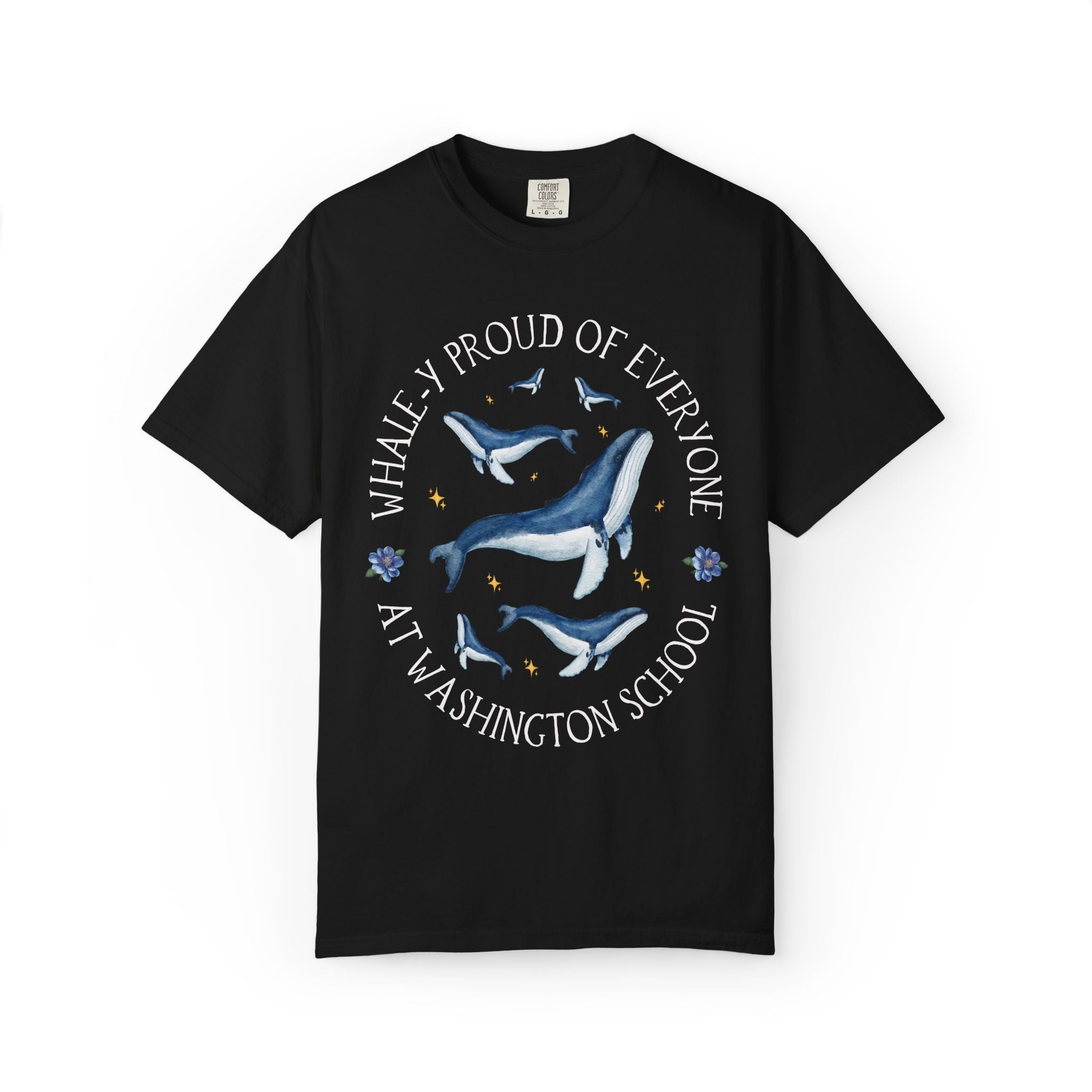 Washington Elementary School Tee Shirt: Whale - y Proud | FPS + Opal and June Tee Shirt, Fayetteville Public Schools - Opal and June