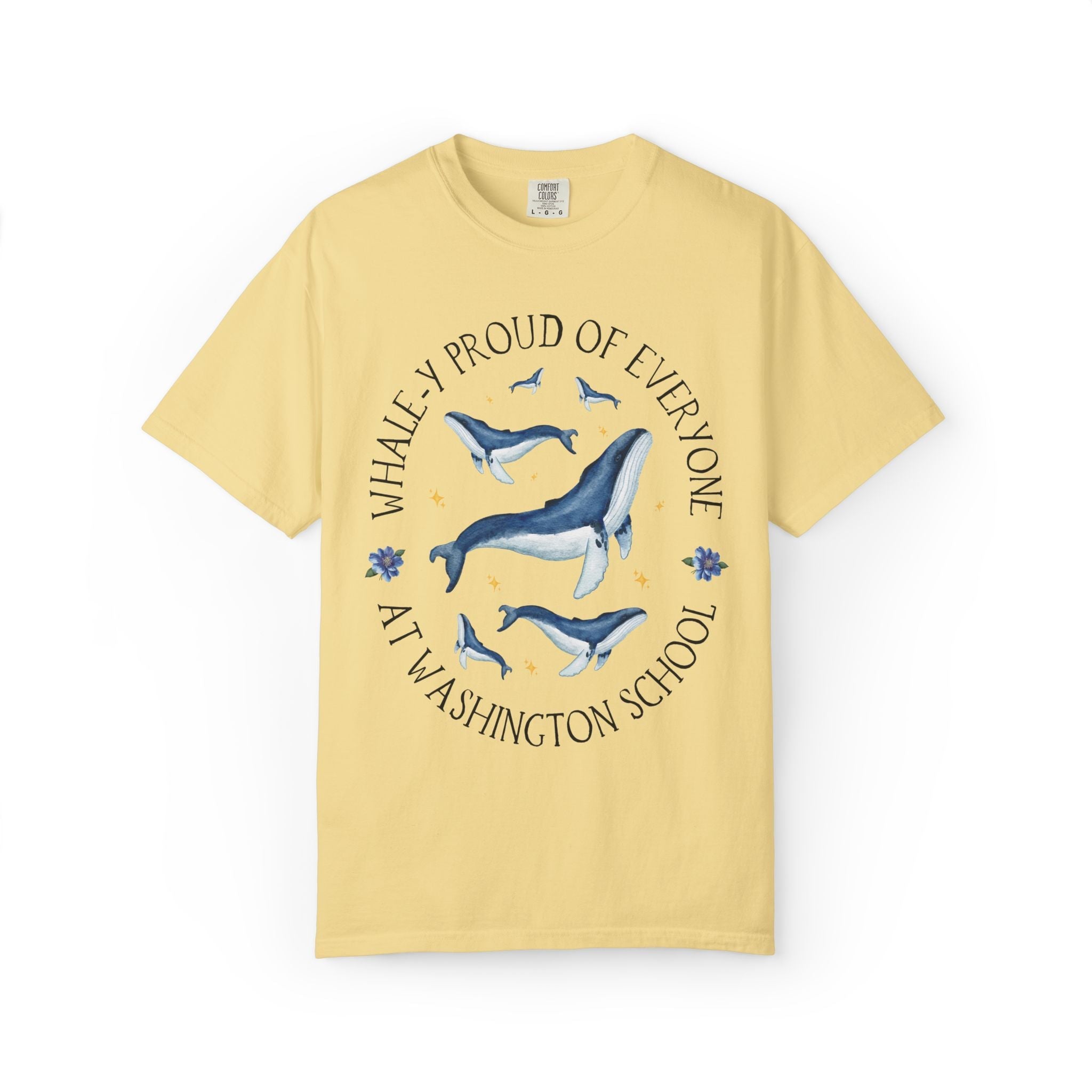 Washington Elementary School Tee Shirt: Whale - y Proud | FPS + Opal and June Tee Shirt, Fayetteville Public Schools - Opal and June