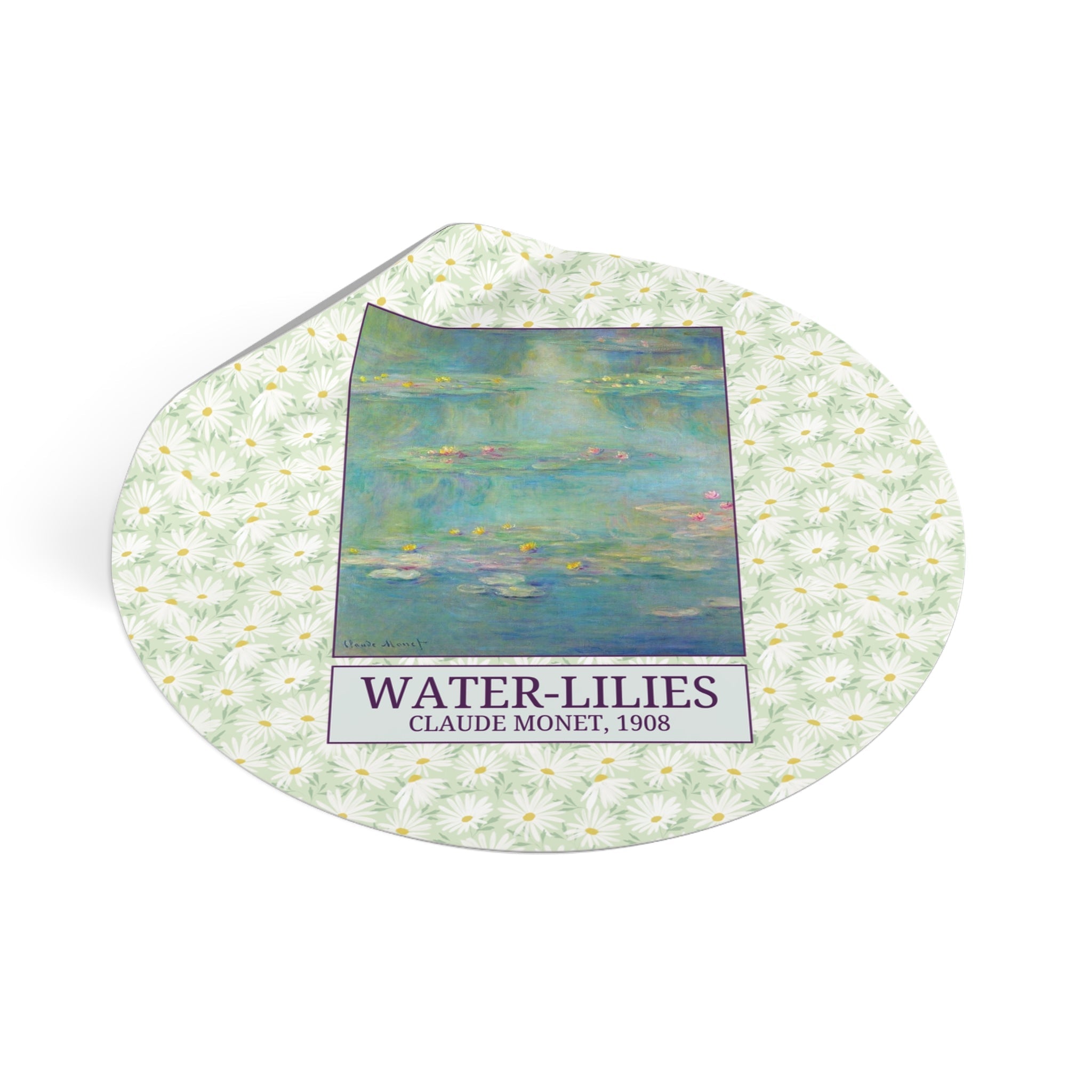 Water - Lilies by Claude Monet, Art History Teacher Sticker for Friend or Sister Who Loves 19th Century Impressionist Art, Famous Paintings - Opal and June