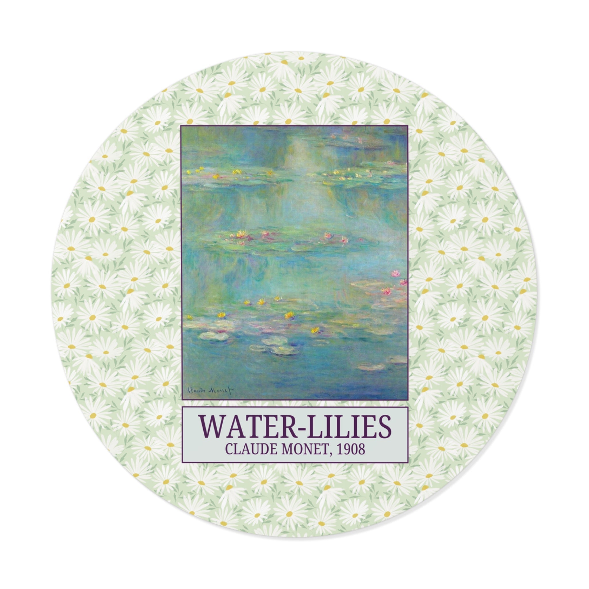 Water - Lilies by Claude Monet, Art History Teacher Sticker for Friend or Sister Who Loves 19th Century Impressionist Art, Famous Paintings - Opal and June