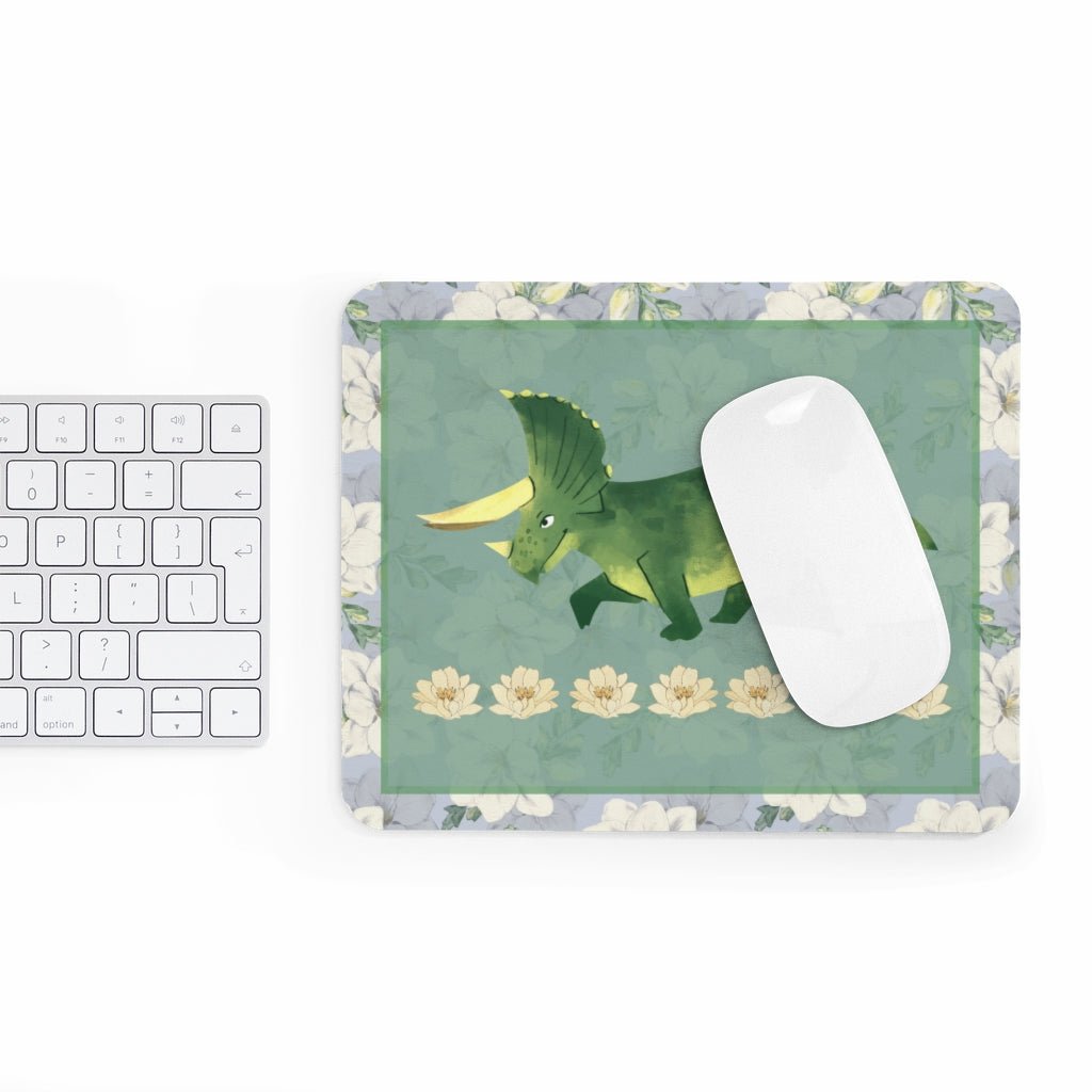 Watercolor Triceratops Mouse Pad - Opal and June