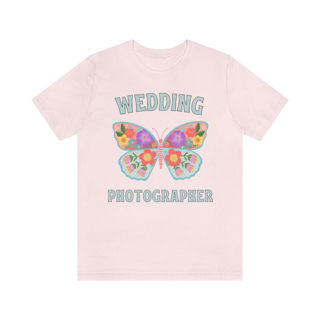 Wedding Photographer Tee Shirt: Retro Butterfly - Opal and June