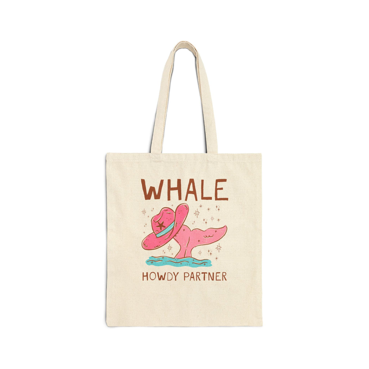 Whale Howdy Partner Tote Bag: Funny Cowboy Whale Lover Tote Bag for Marine Biologist or Friend Studying Whales, Silly Animal Lover Tote - Opal and June