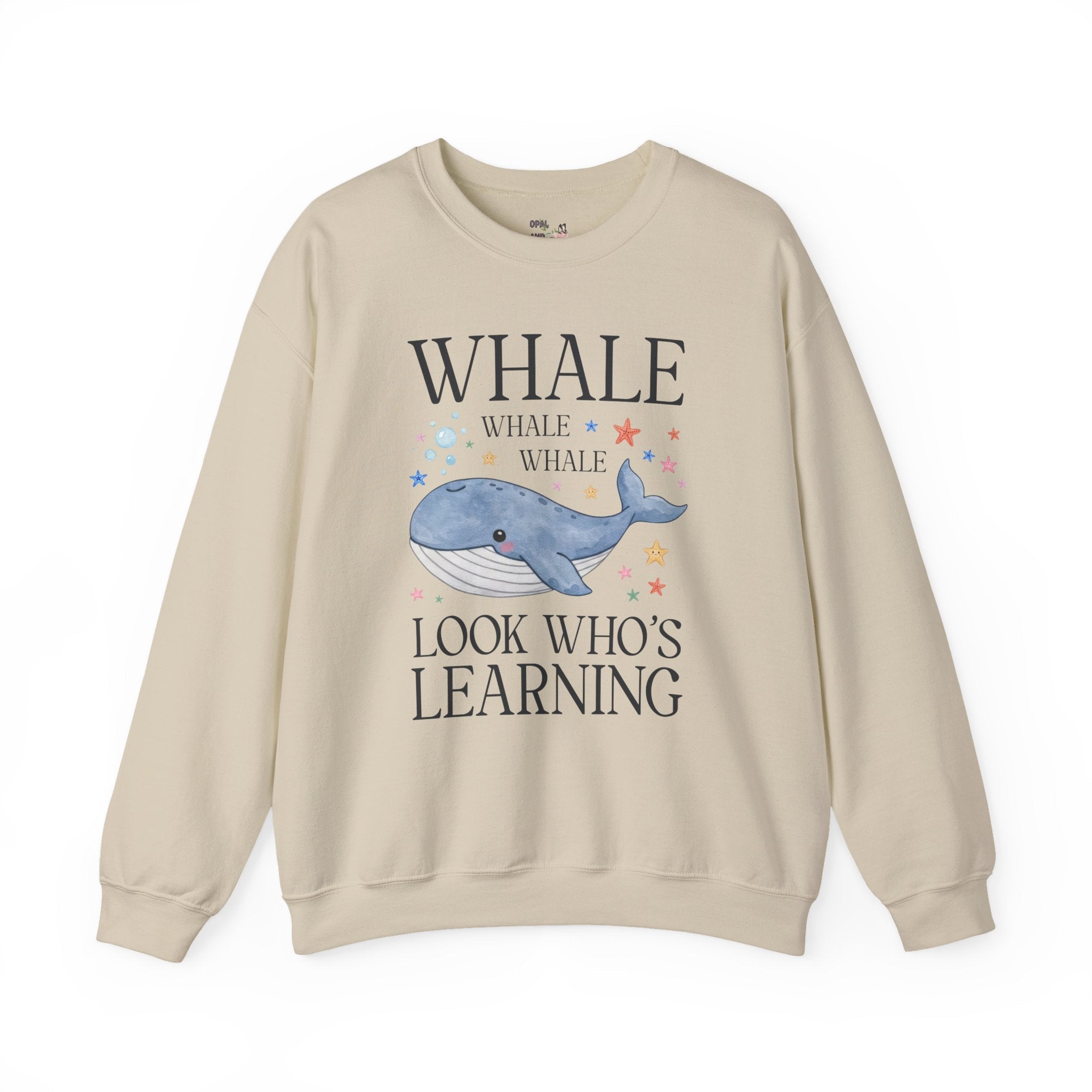 Whale Teacher Sweatshirt for Back to School, Cute and Silly Matching Teacher Crewneck for Animal Lover or Trip to the Aquarium, New Teacher Gift - Opal and June