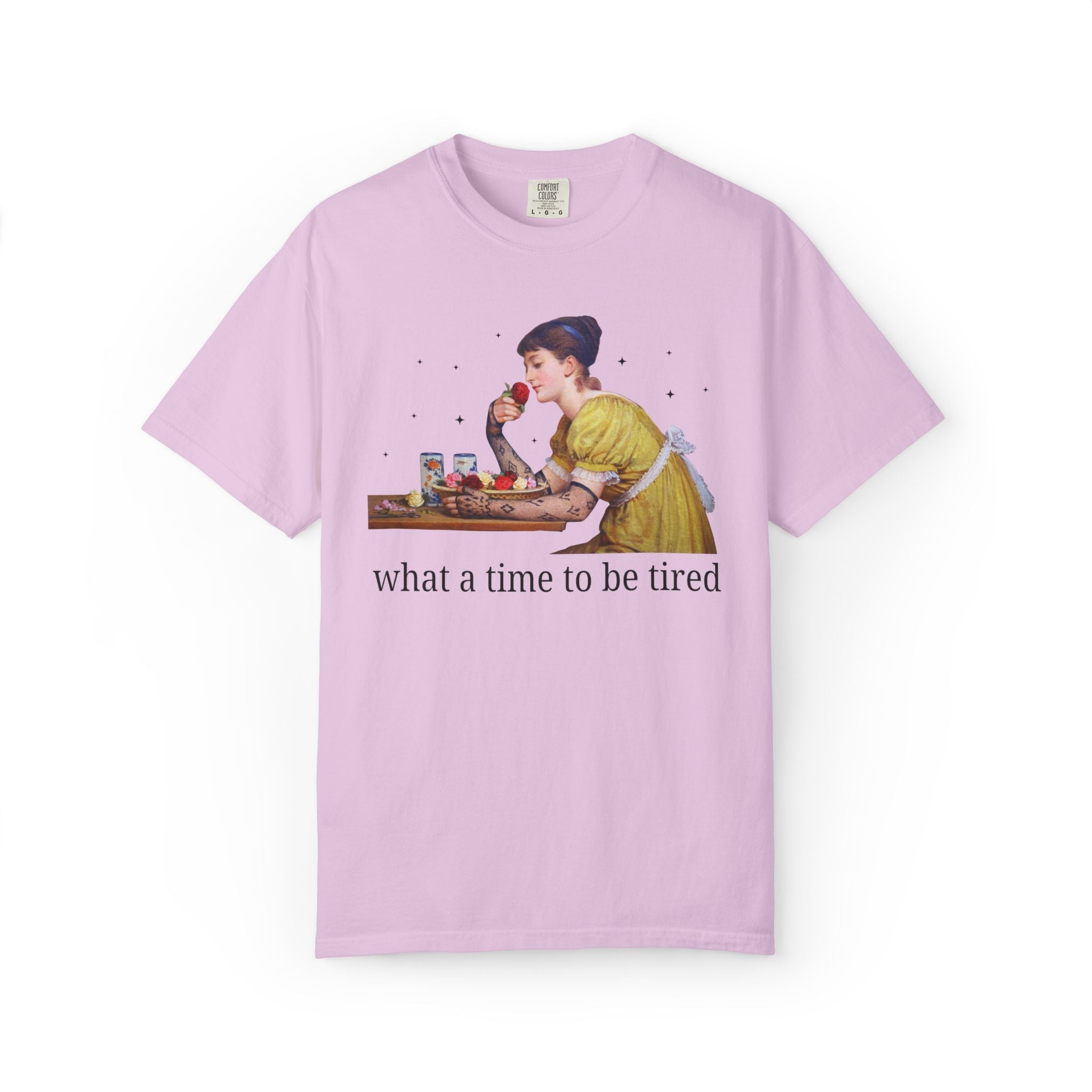 What a Time To Be Tired: Funny Art History T-Shirt with Stars, Silly Tired Mom Museum Lover Gift for Feminist, Unhinged Chaotic Mom Shirt - Opal and June