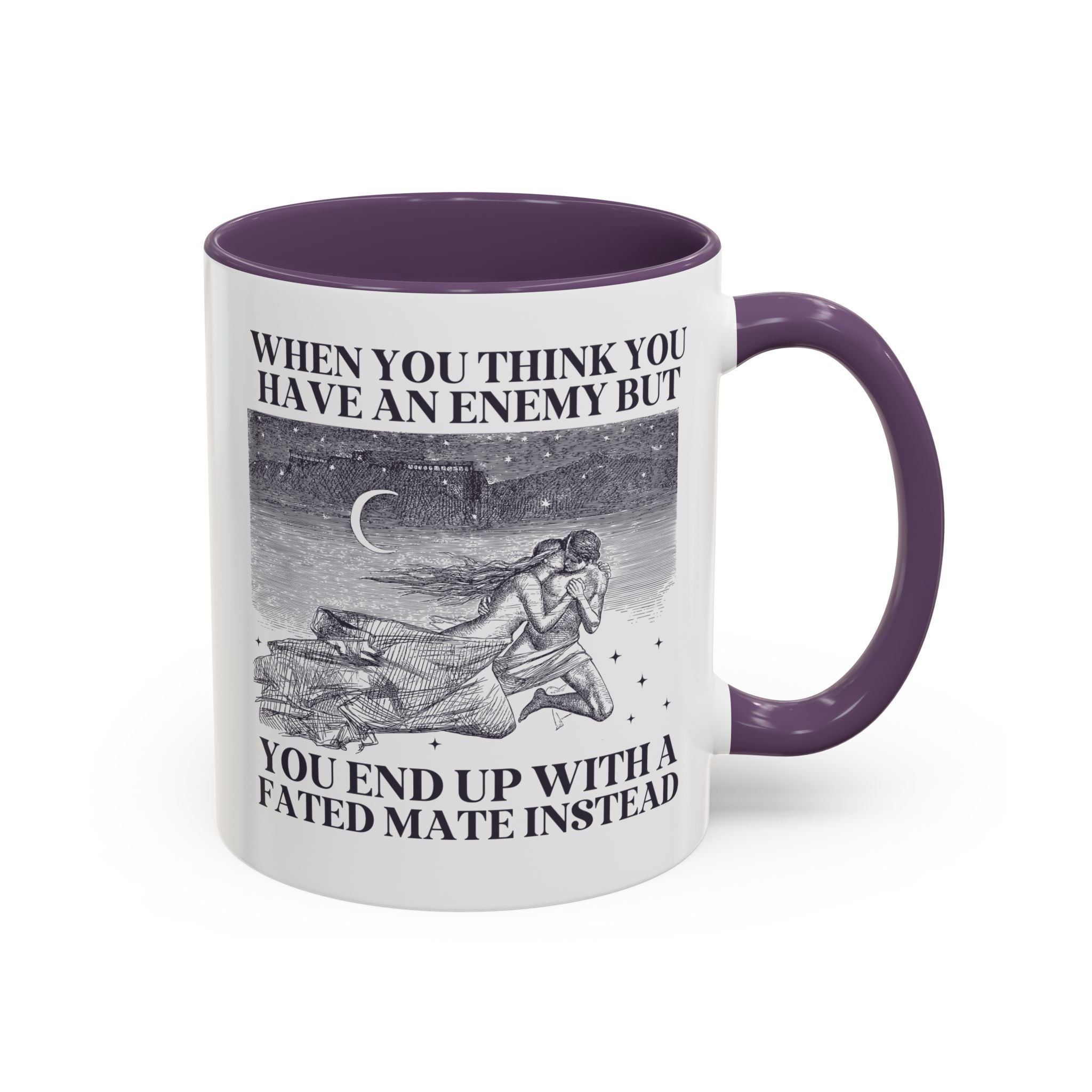 When You Think You Have an Enemy Bookish Coffee Mug with Vintage Aesthetic, Silly Bookish Mug for Reader Who Loves Romantasy Novels, Fated Mate Romance Trope - Opal and June