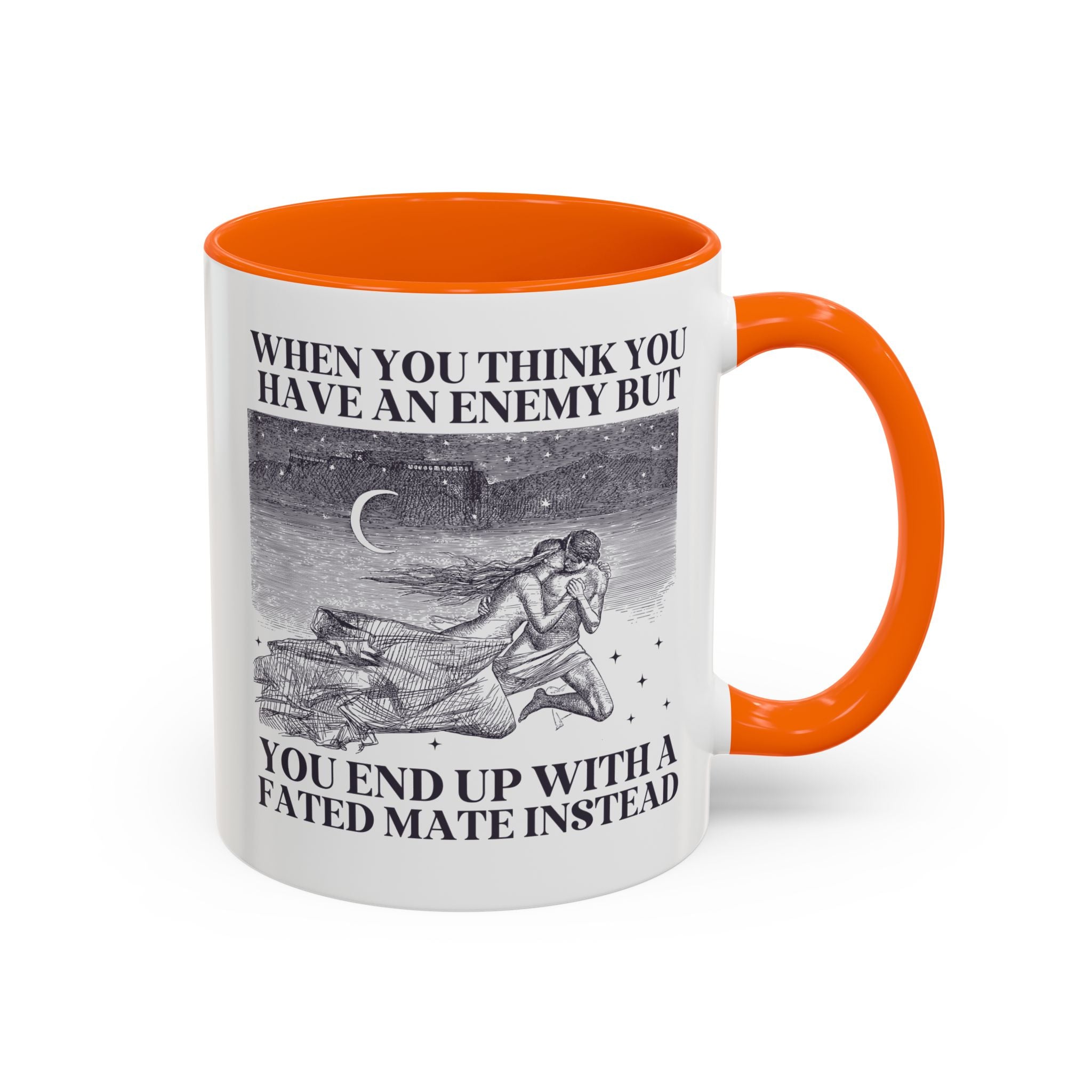 When You Think You Have an Enemy Bookish Coffee Mug with Vintage Aesthetic, Silly Bookish Mug for Reader Who Loves Romantasy Novels, Fated Mate Romance Trope - Opal and June