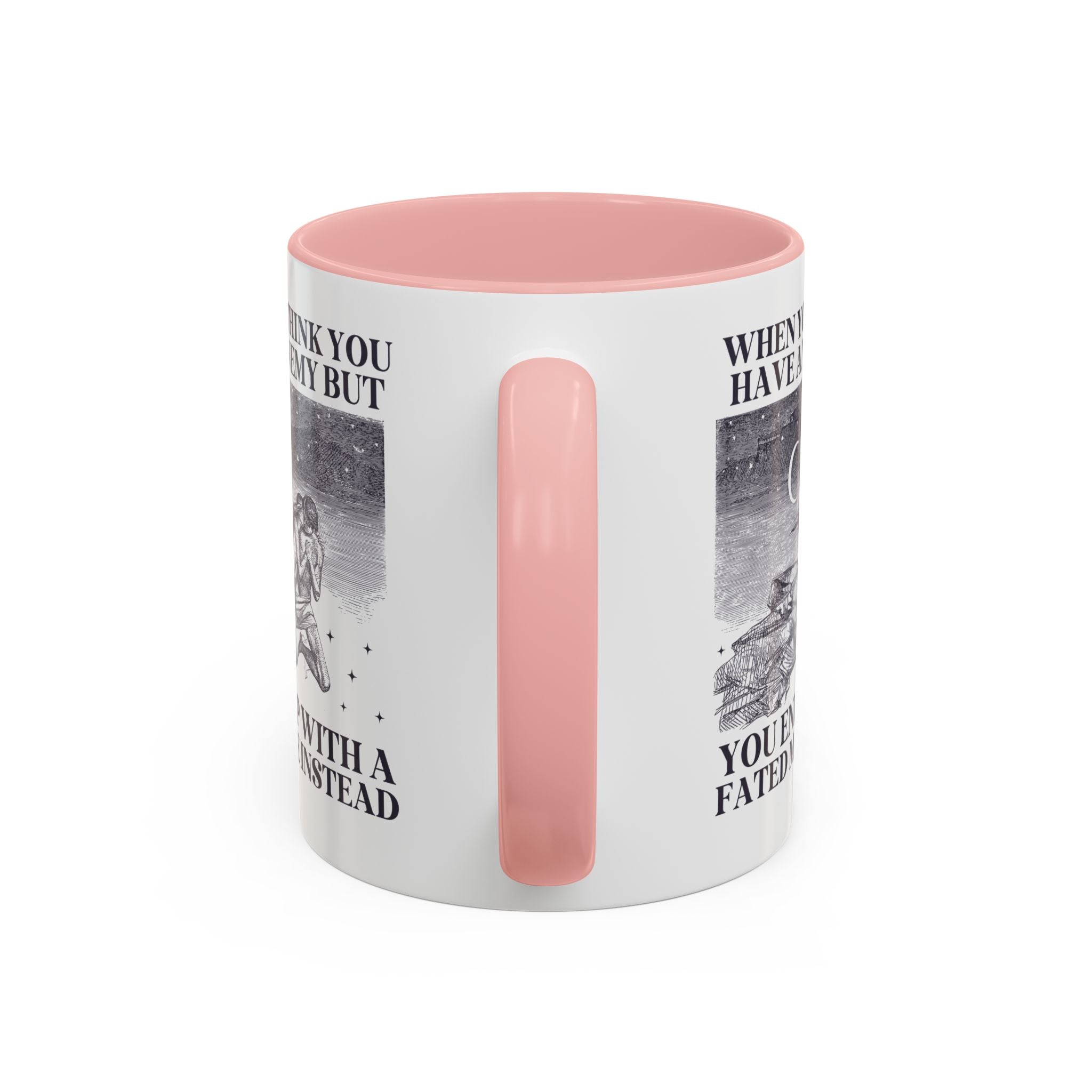 When You Think You Have an Enemy Bookish Coffee Mug with Vintage Aesthetic, Silly Bookish Mug for Reader Who Loves Romantasy Novels, Fated Mate Romance Trope - Opal and June
