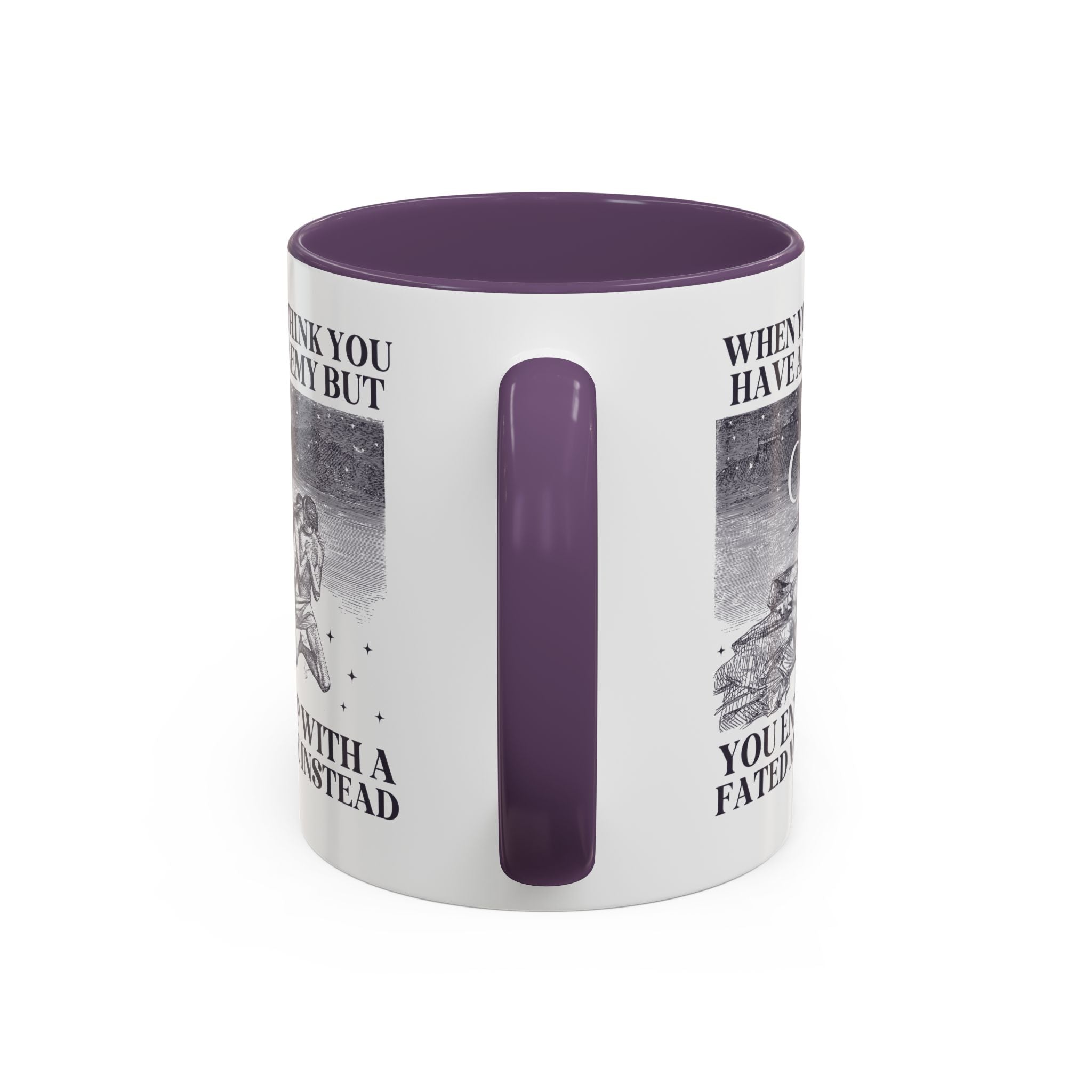 When You Think You Have an Enemy Bookish Coffee Mug with Vintage Aesthetic, Silly Bookish Mug for Reader Who Loves Romantasy Novels, Fated Mate Romance Trope - Opal and June