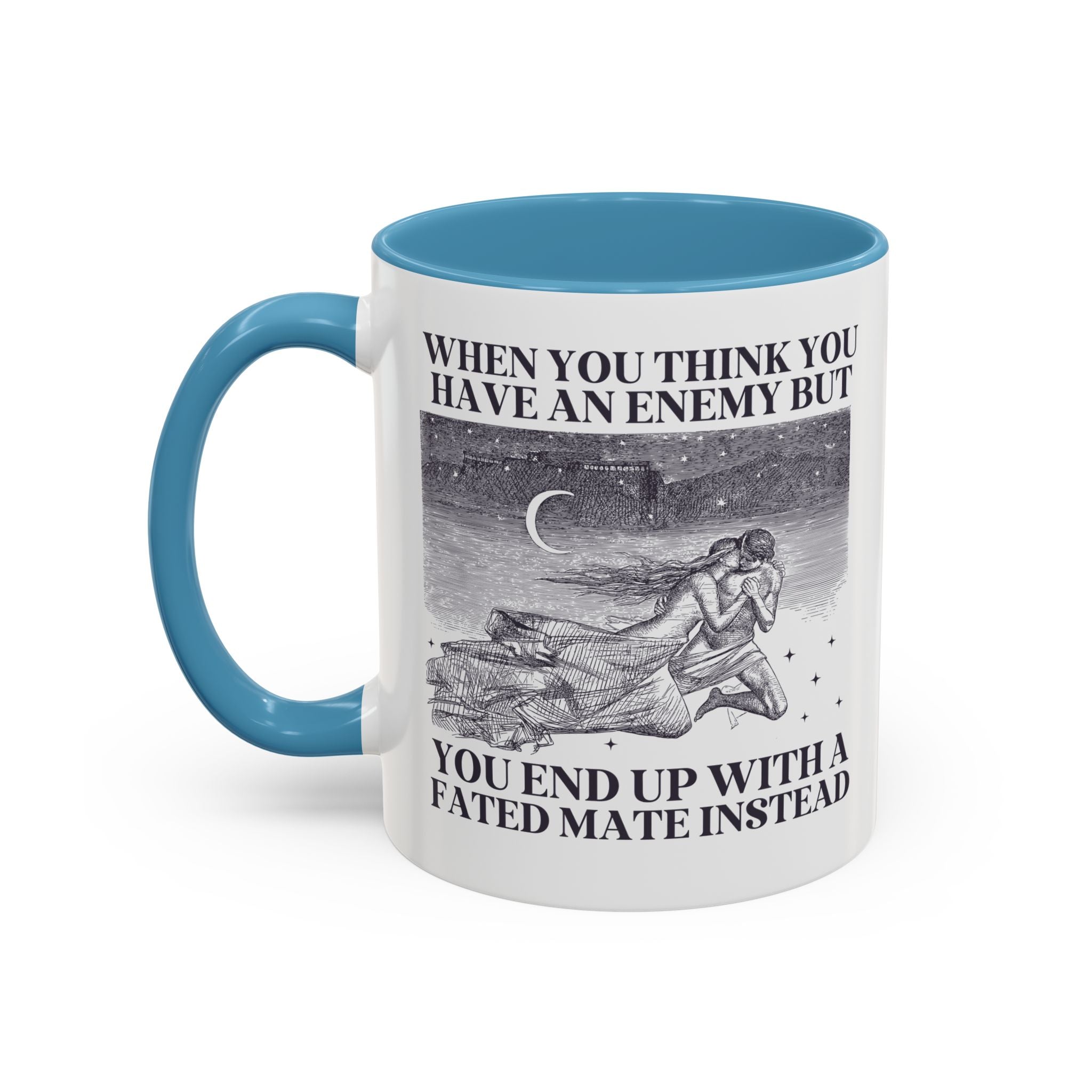 When You Think You Have an Enemy Bookish Coffee Mug with Vintage Aesthetic, Silly Bookish Mug for Reader Who Loves Romantasy Novels, Fated Mate Romance Trope - Opal and June