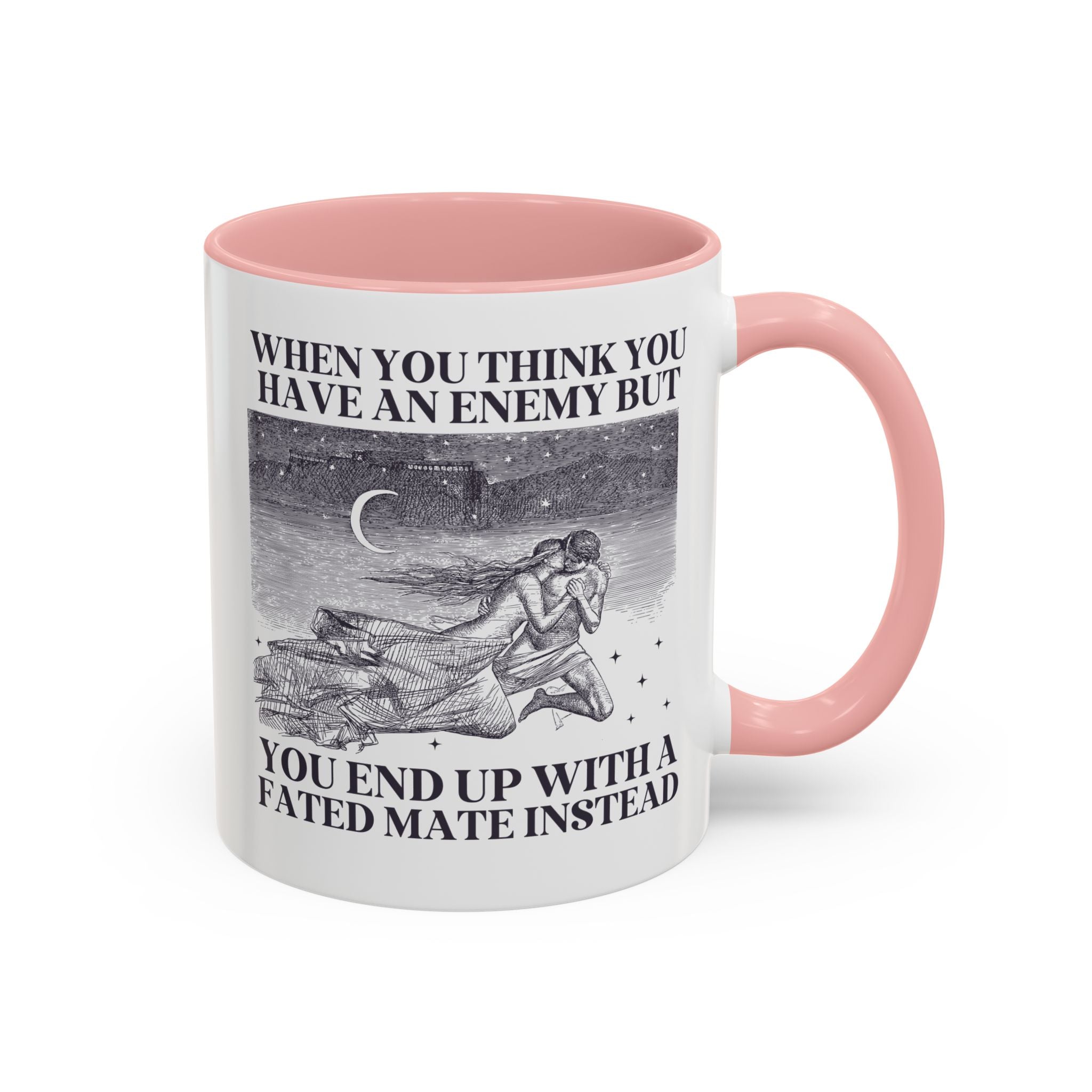 When You Think You Have an Enemy Bookish Coffee Mug with Vintage Aesthetic, Silly Bookish Mug for Reader Who Loves Romantasy Novels, Fated Mate Romance Trope - Opal and June