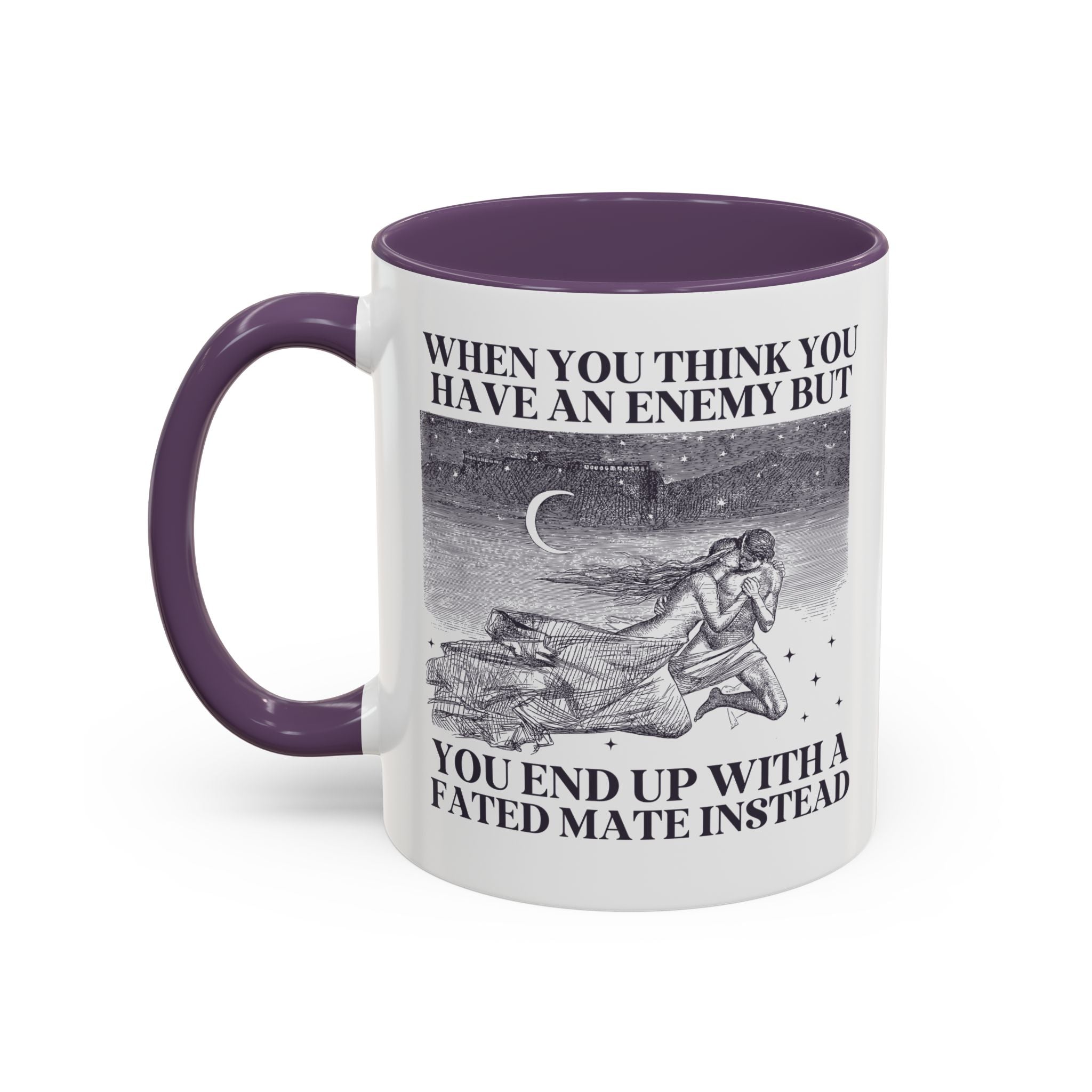 When You Think You Have an Enemy Bookish Coffee Mug with Vintage Aesthetic, Silly Bookish Mug for Reader Who Loves Romantasy Novels, Fated Mate Romance Trope - Opal and June