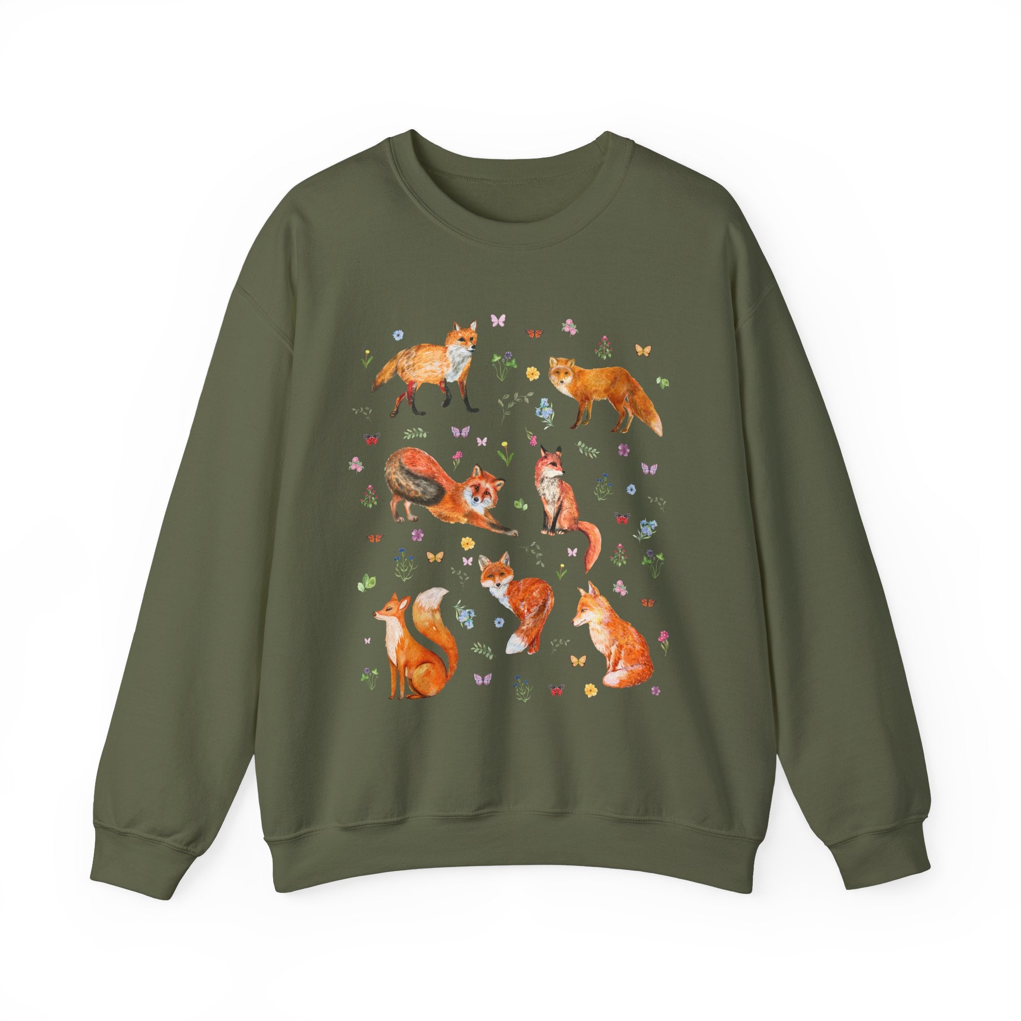 Whimsical Floral Fox Sweatshirt - Opal and June