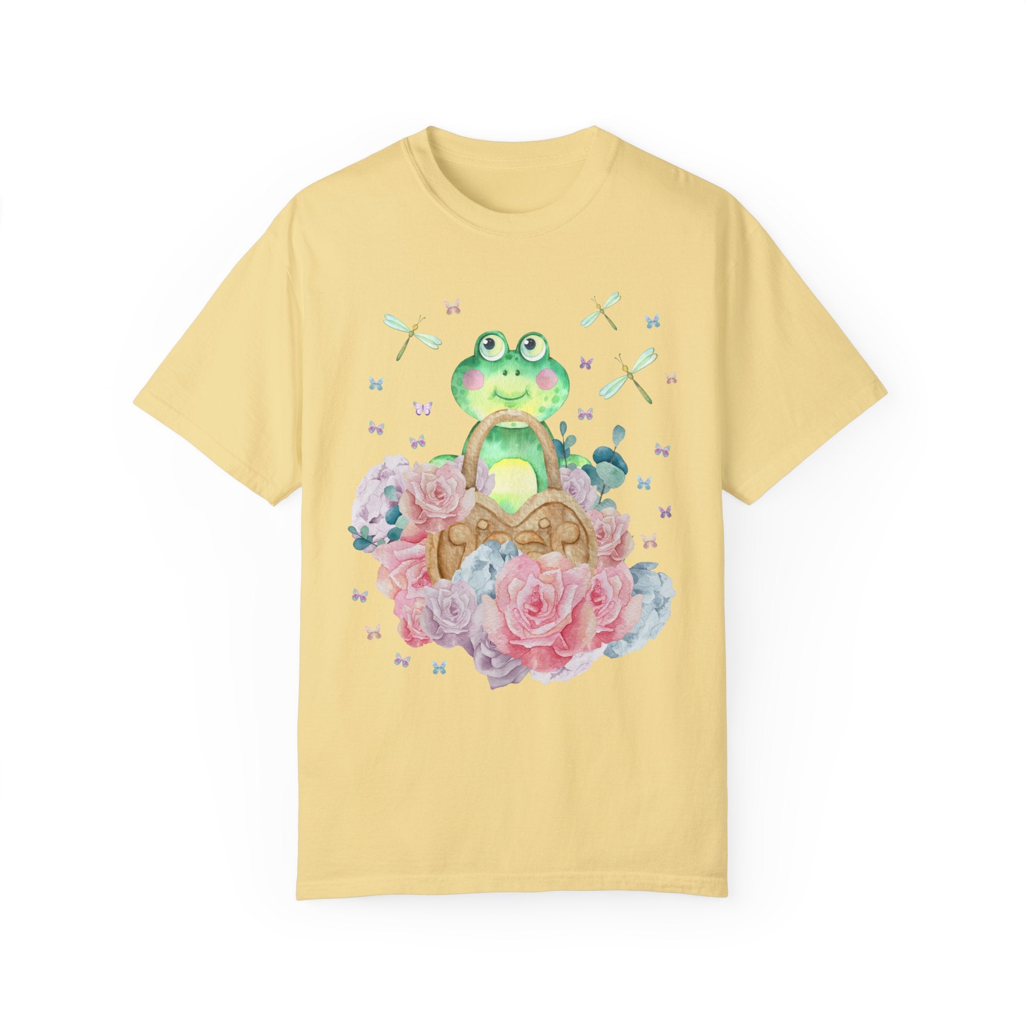 Whimsical Frog Tee Shirt with Flowers: Cute Valentine's T-Shirt for Teachers | Retro and Colorful Maximalist Style Tee, Nineties Aesthetic T - Opal and June