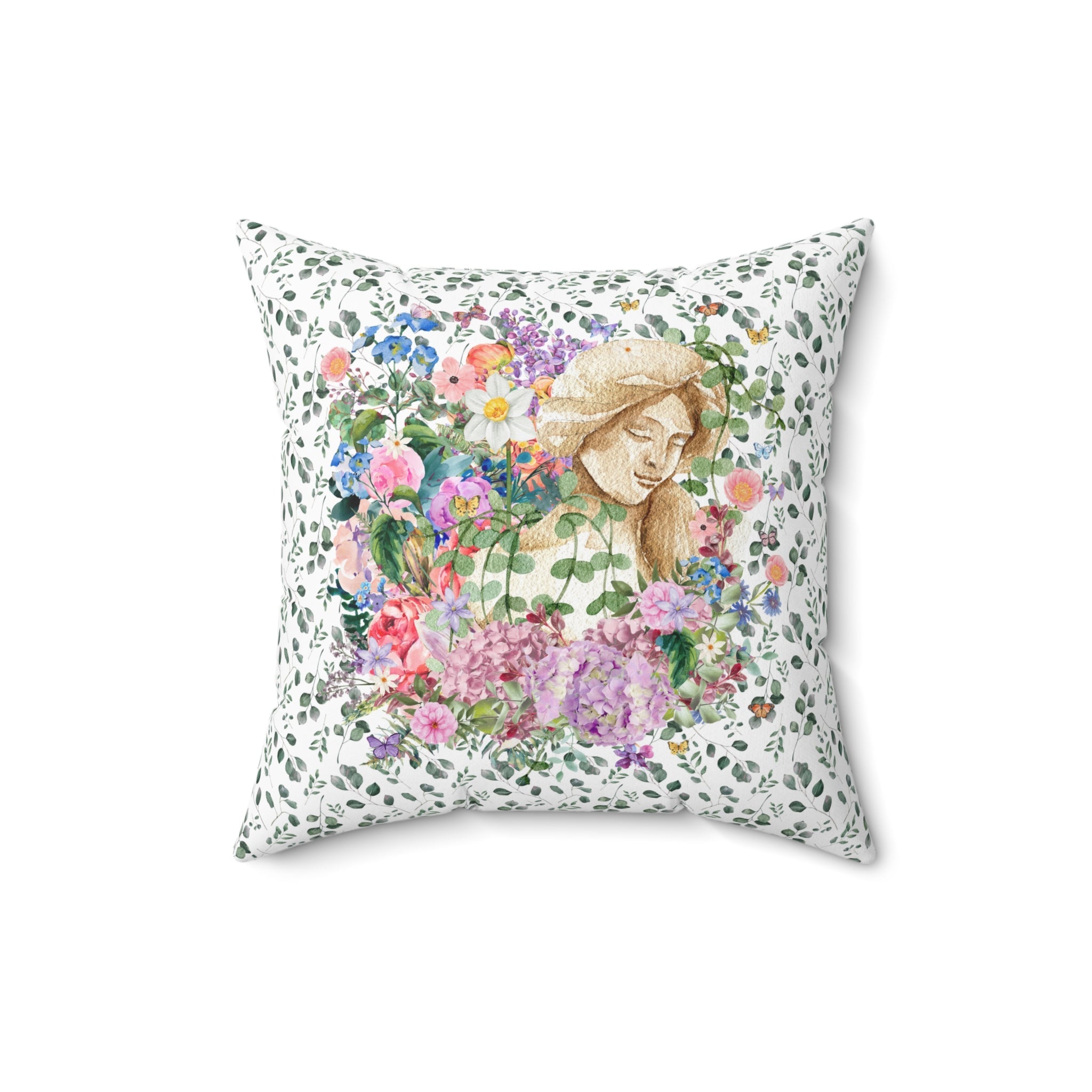 Whimsigoth Floral Pillow for Classroom or Art History Student: Cottagecore Vintage Botanical Pillow - Opal and June