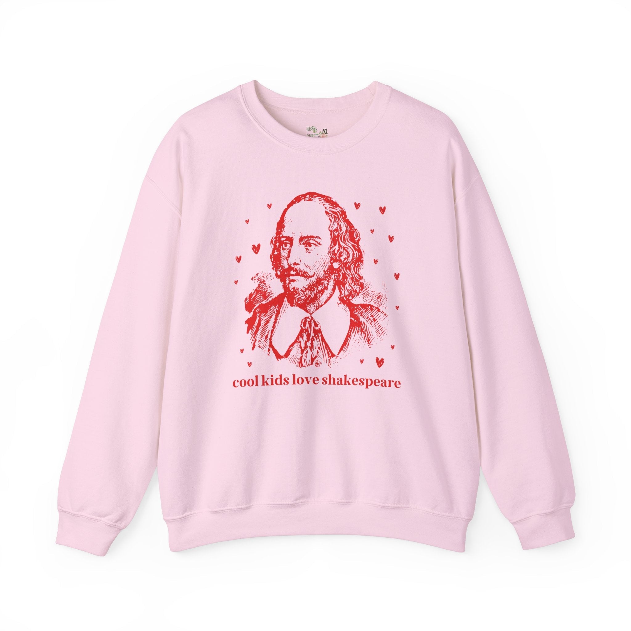 William Shakespeare Book Lover Sweatshirt, English Major, Reader Who Loves Classic Literature, 16th Century Plays, Cute Bookish Librarian - Opal and June