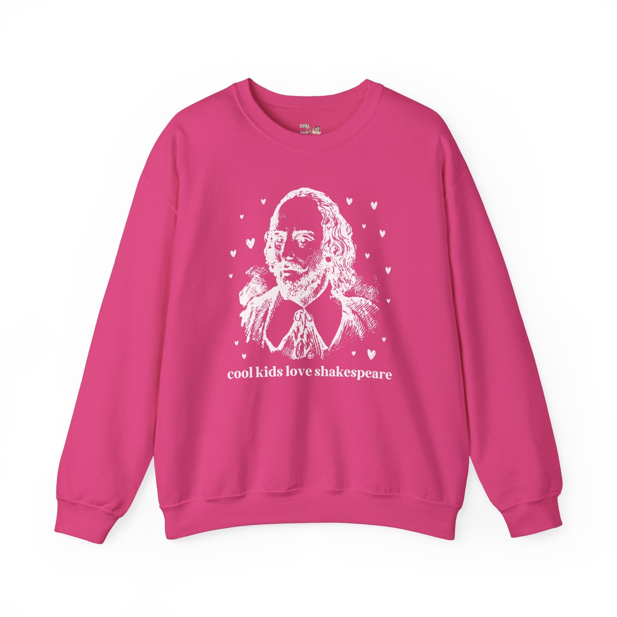 William Shakespeare Book Lover Sweatshirt, English Major, Reader Who Loves Classic Literature, 16th Century Plays, Cute Bookish Librarian - Opal and June