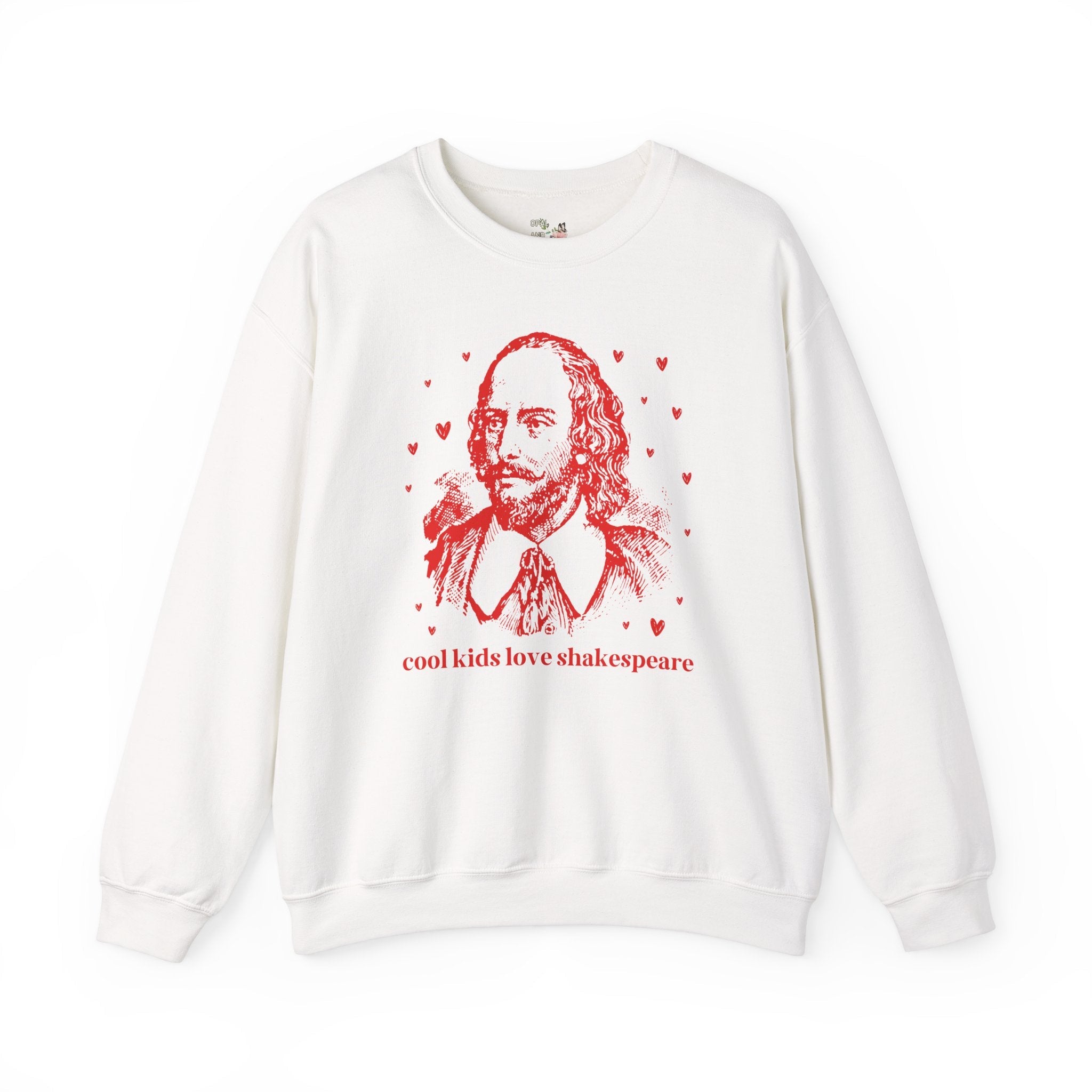 William Shakespeare Book Lover Sweatshirt, English Major, Reader Who Loves Classic Literature, 16th Century Plays, Cute Bookish Librarian - Opal and June