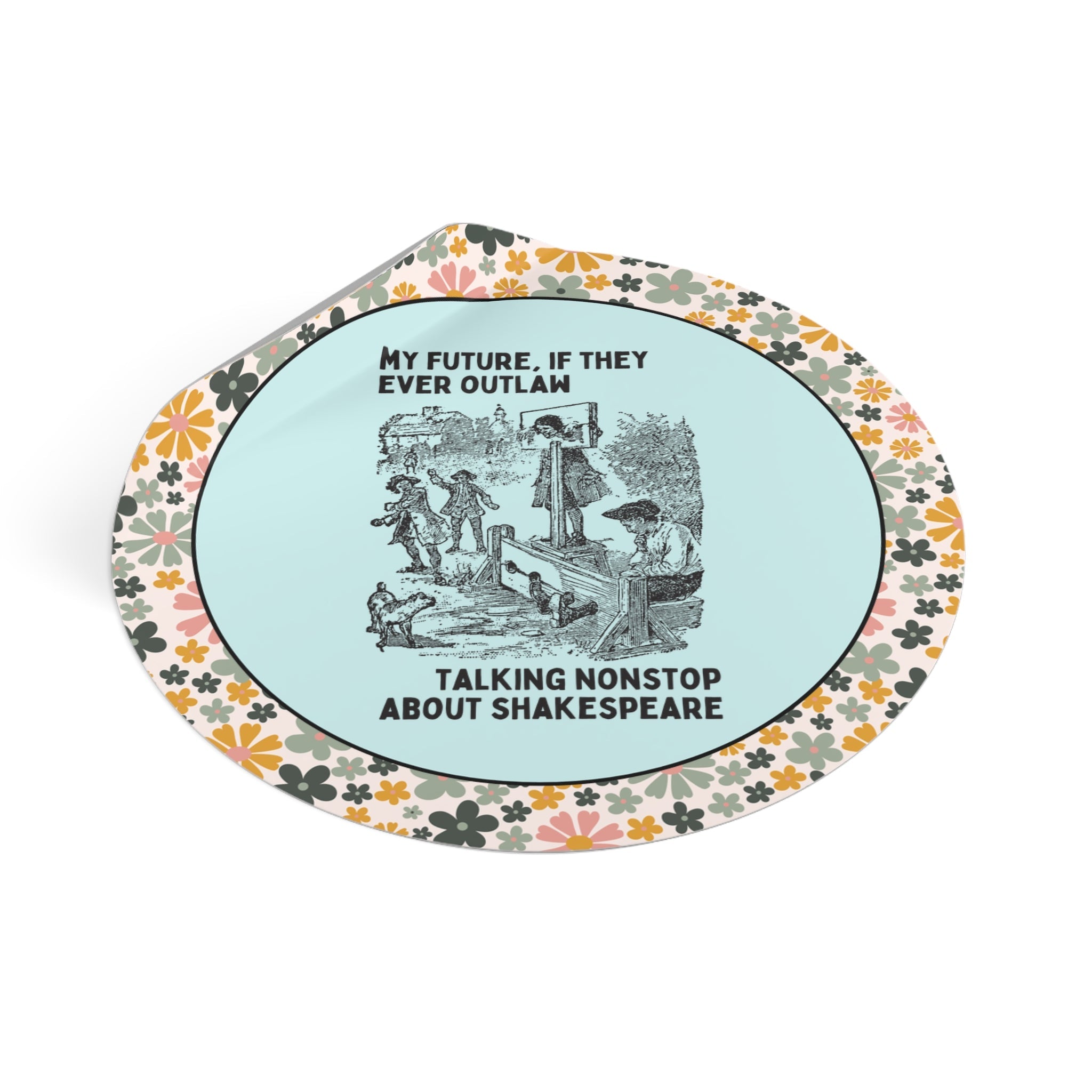 William Shakespeare Bookish Sticker, English Major or Reader Who Loves Classic Literature, 16th Century Plays, Silly Bookish Librarian Gift - Opal and June