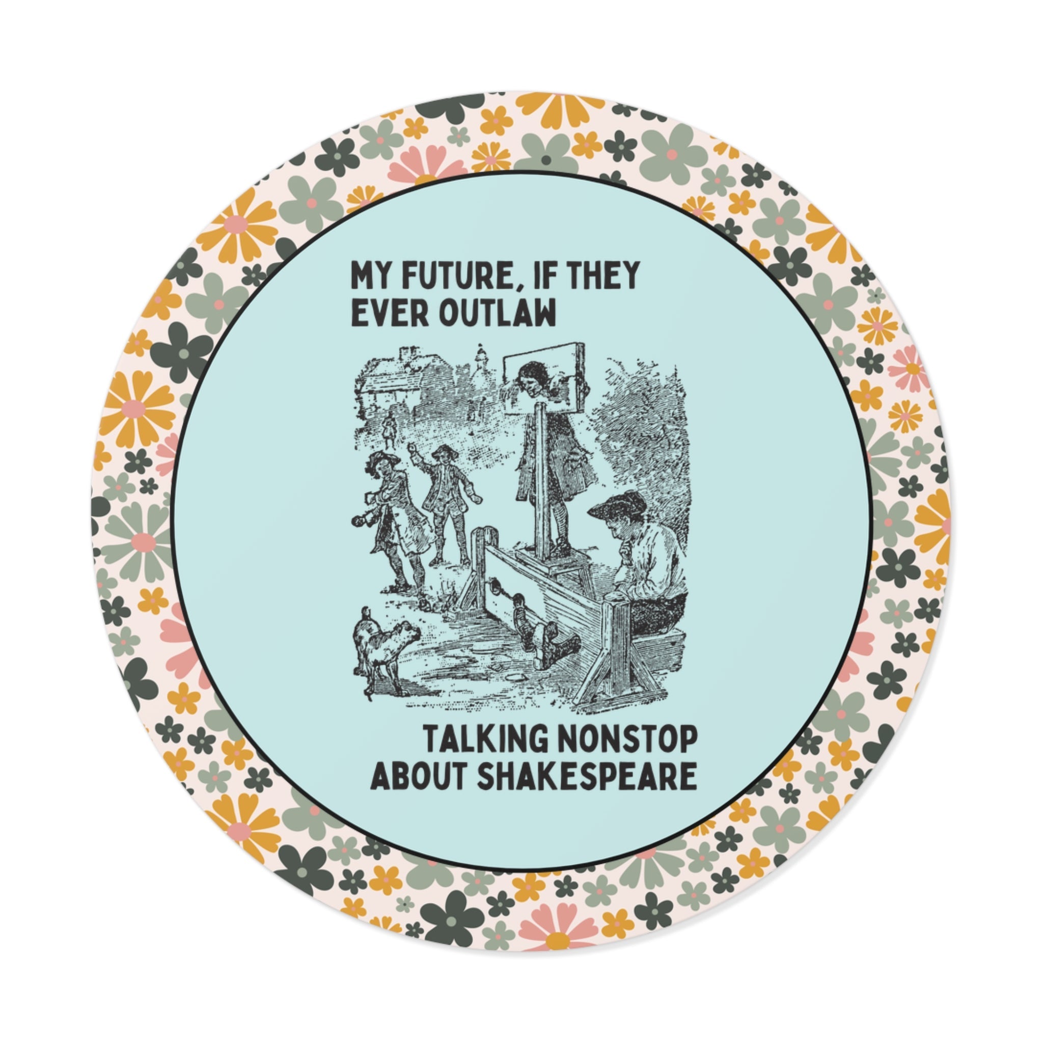 William Shakespeare Bookish Sticker, English Major or Reader Who Loves Classic Literature, 16th Century Plays, Silly Bookish Librarian Gift - Opal and June
