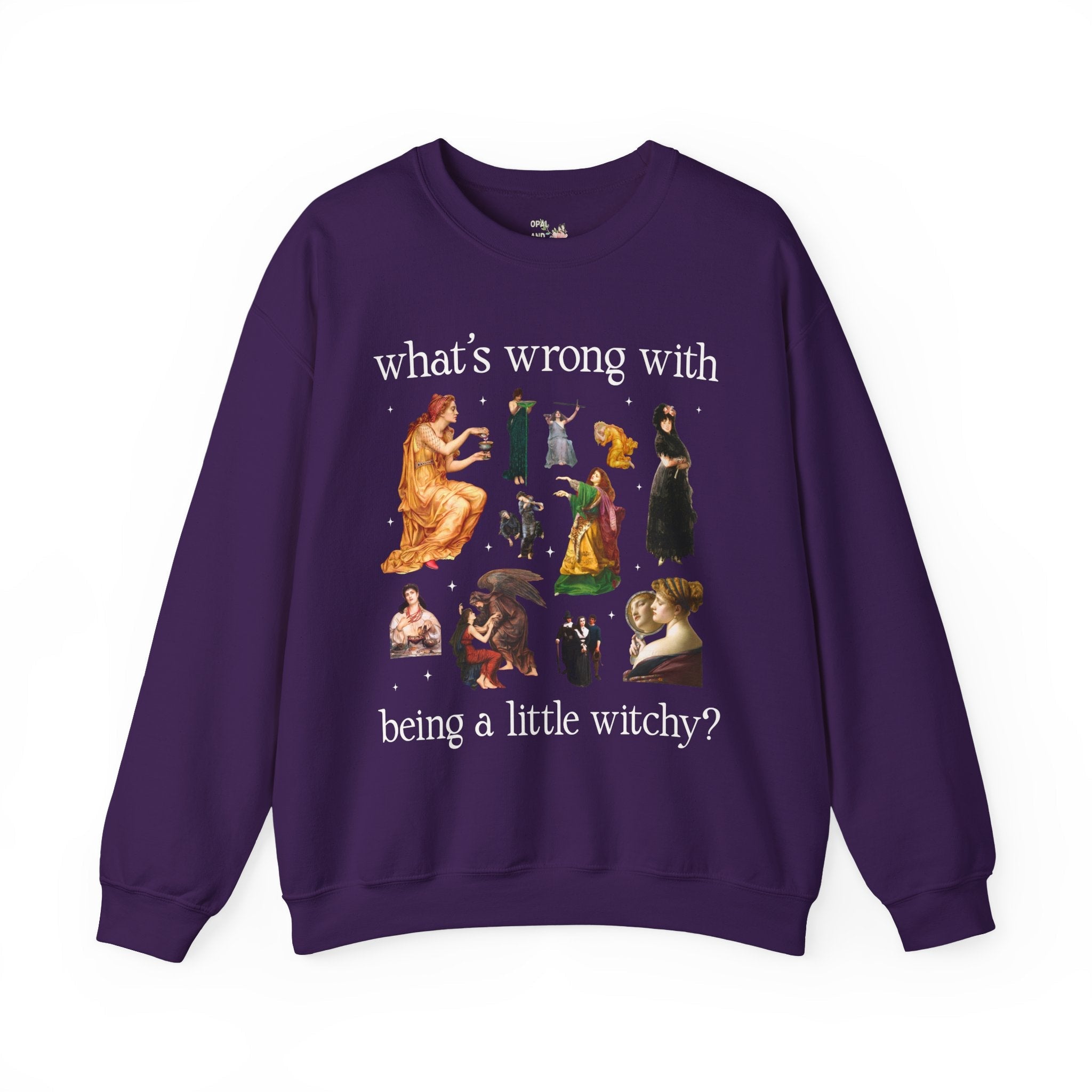Witch Art History Lover Sweatshirt, Famous Paintings, Pre-Raphaelite and 19th Century Art Historian Crewneck for Halloween or Spooky Season - Opal and June
