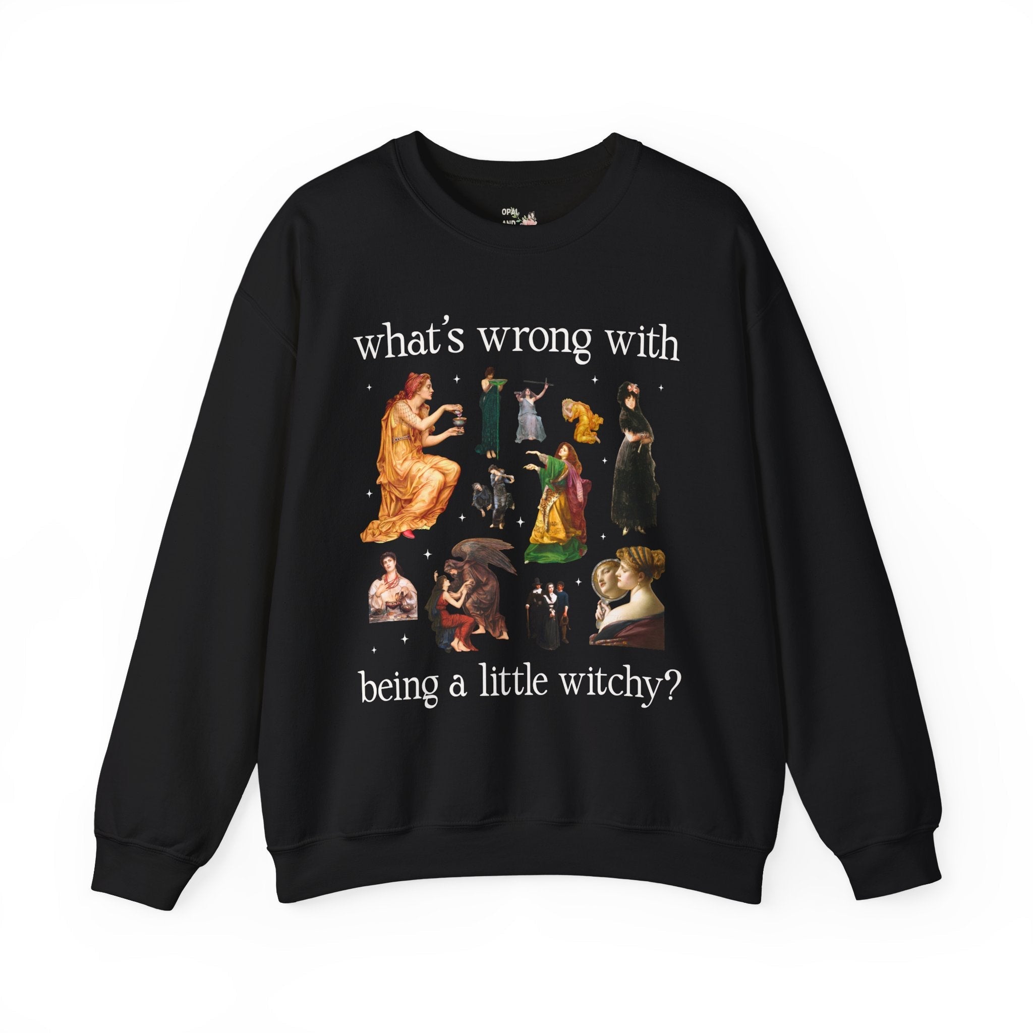 Witch Art History Lover Sweatshirt, Famous Paintings, Pre-Raphaelite and 19th Century Art Historian Crewneck for Halloween or Spooky Season - Opal and June