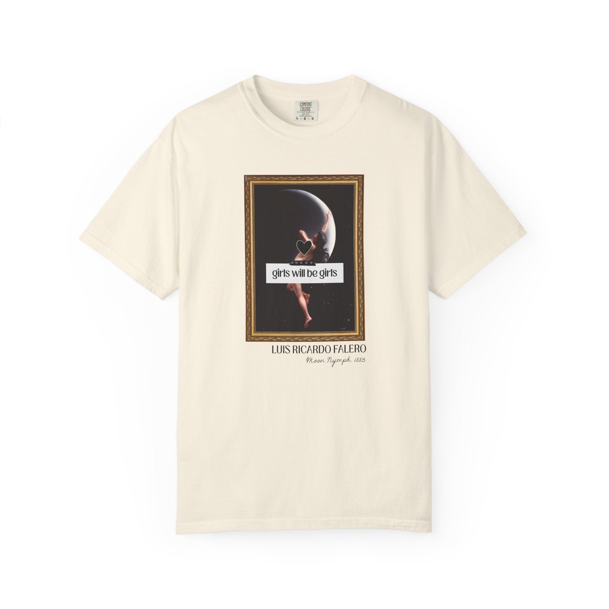 Witchy Art History Tee Shirt for Art Historian, Moon Nymph by Luis Ricardo Falero, Girls Will Be Girls Spooky Feminist Tee for Halloween - Opal and June