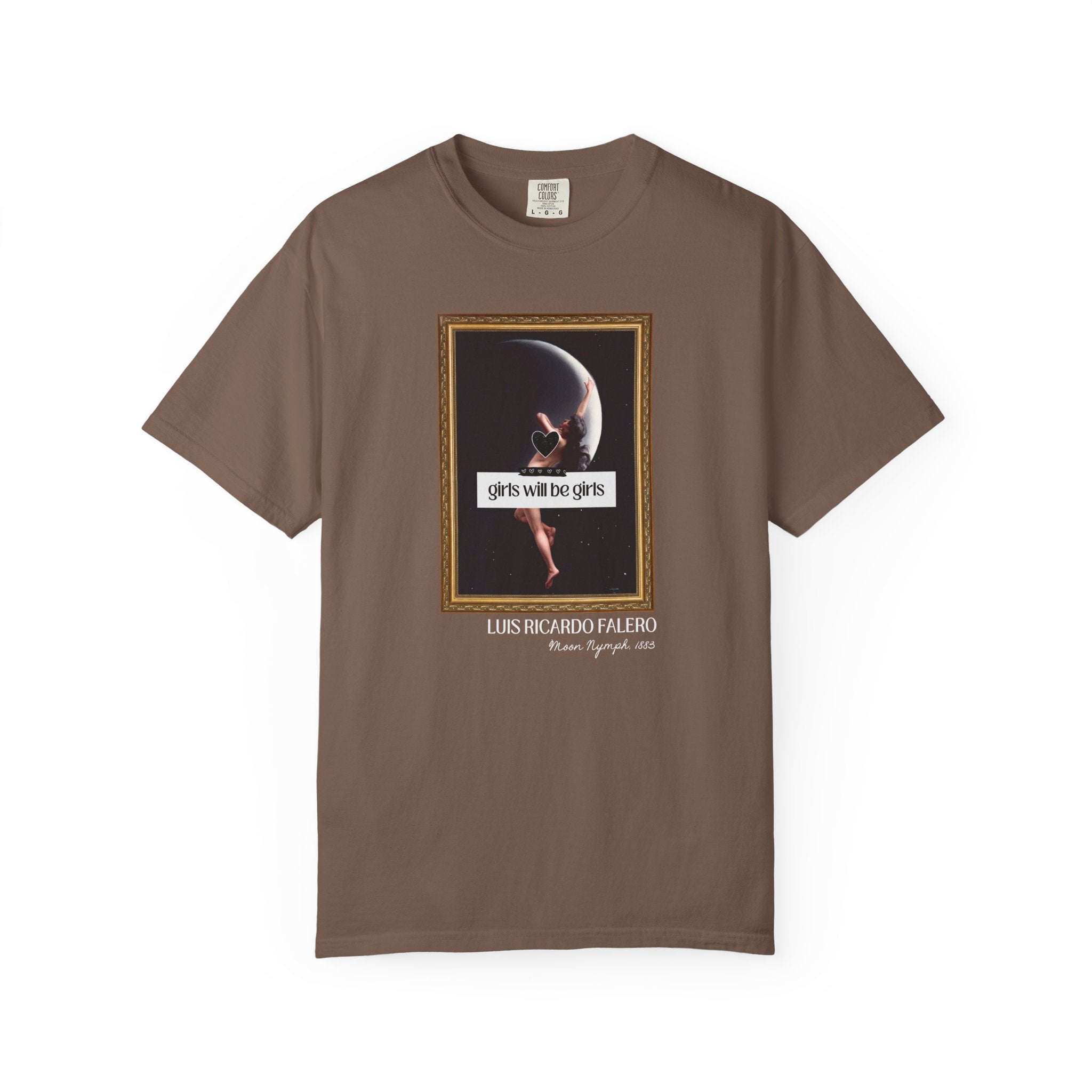 Witchy Art History Tee Shirt for Art Historian, Moon Nymph by Luis Ricardo Falero, Girls Will Be Girls Spooky Feminist Tee for Halloween - Opal and June