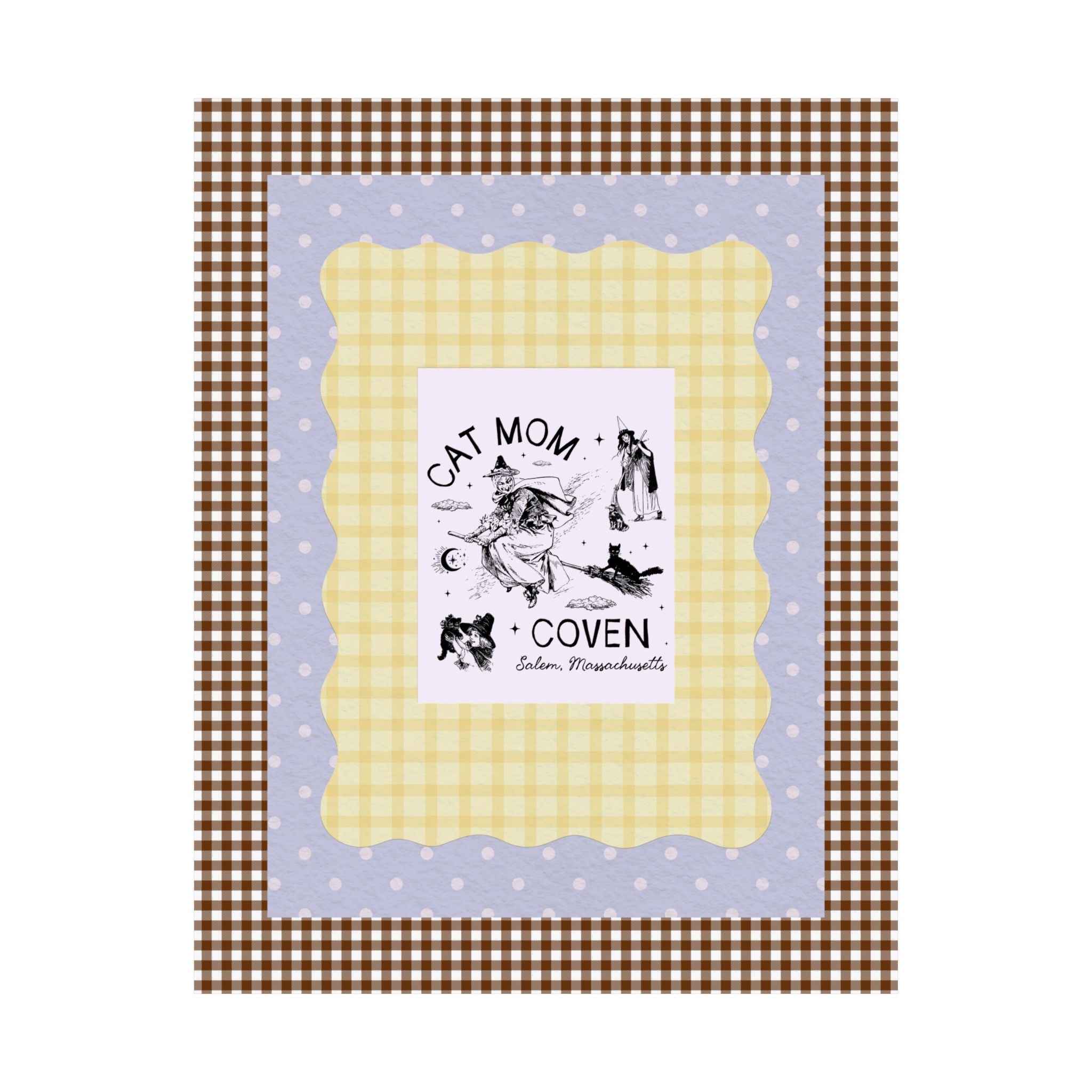 Witchy Cat Mom Poster for Halloween, Silly Cat Lover Print, Witchy Women's History Decor, Salem Witch Trials Animal Lover Gift, Cat Parent - Opal and June