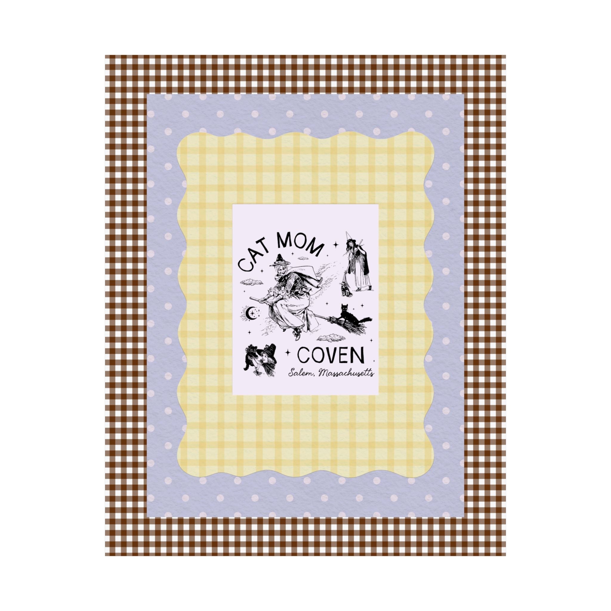 Witchy Cat Mom Poster for Halloween, Silly Cat Lover Print, Witchy Women's History Decor, Salem Witch Trials Animal Lover Gift, Cat Parent - Opal and June