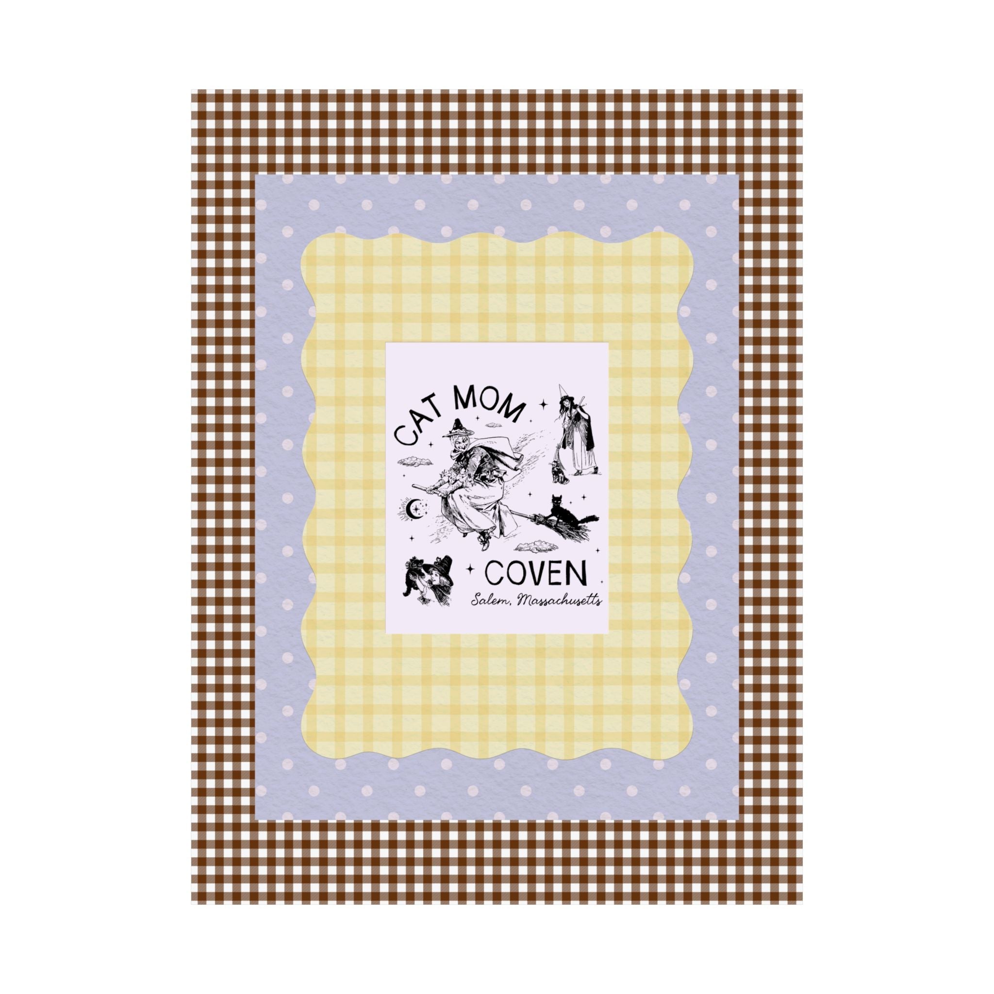 Witchy Cat Mom Poster for Halloween, Silly Cat Lover Print, Witchy Women's History Decor, Salem Witch Trials Animal Lover Gift, Cat Parent - Opal and June