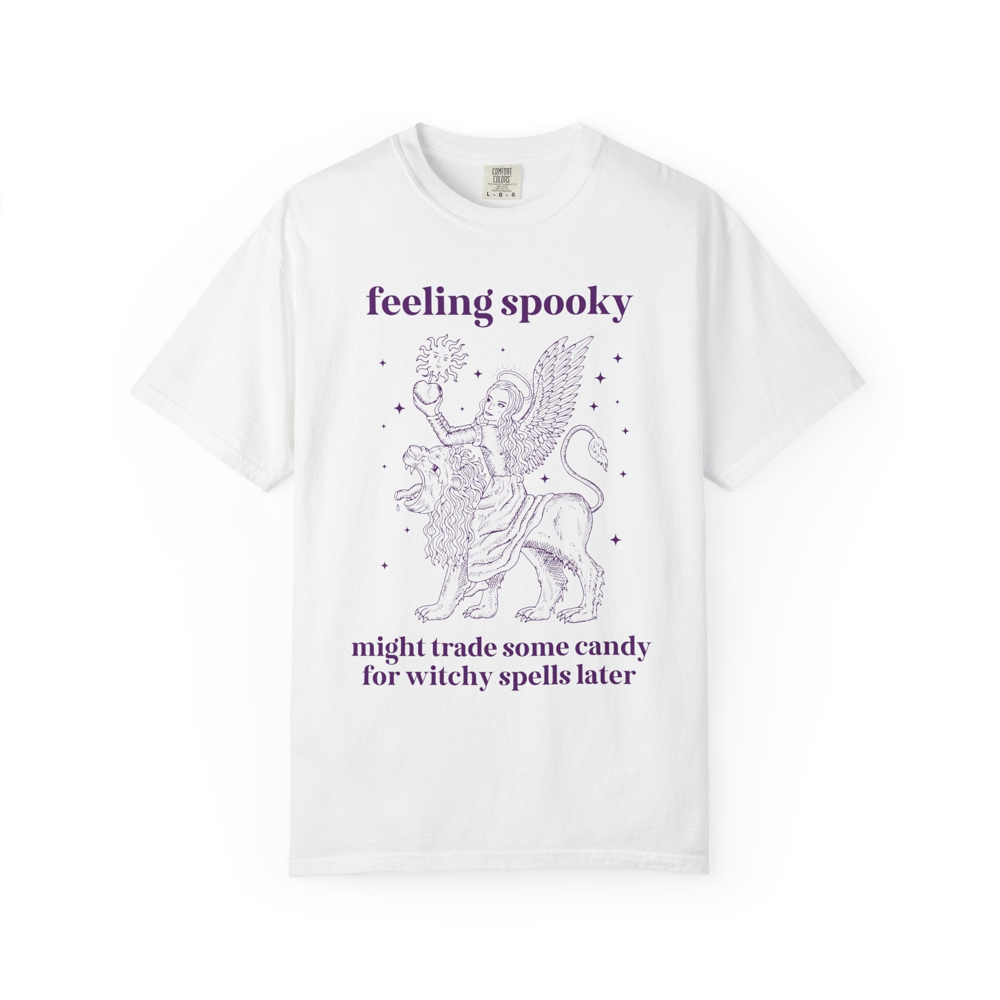 Witchy Halloween Tee Shirt for Mom, Funny Saying Spooky Season T-Shirt, Animal Lover Halloween Tee with Vintage Aesthetic, 90s Throwback - Opal and June
