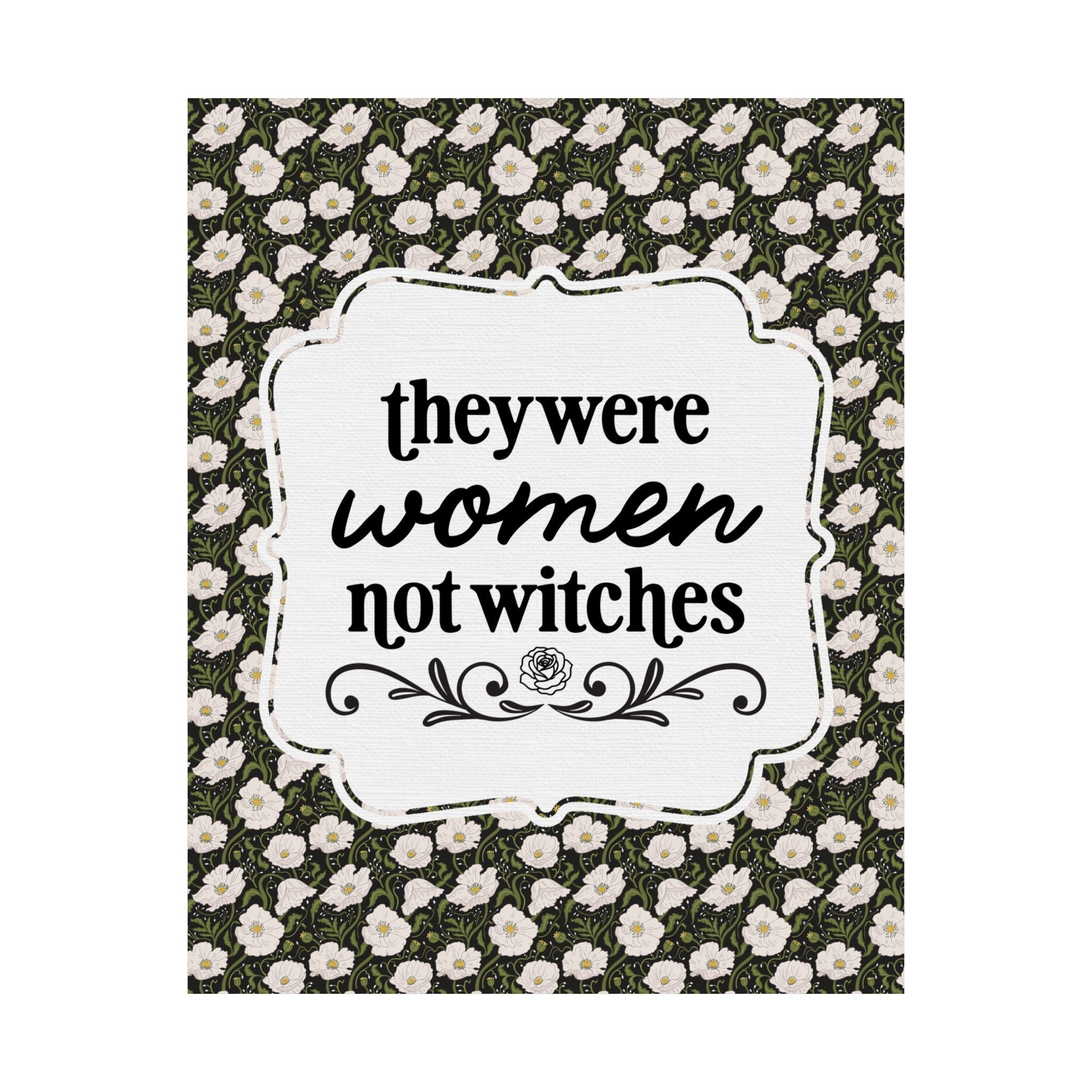 Women Not Witches History Buff Poster Print for Historian, Early American History, European Witch Trial History, Spooky Morbid History Decor - Opal and June