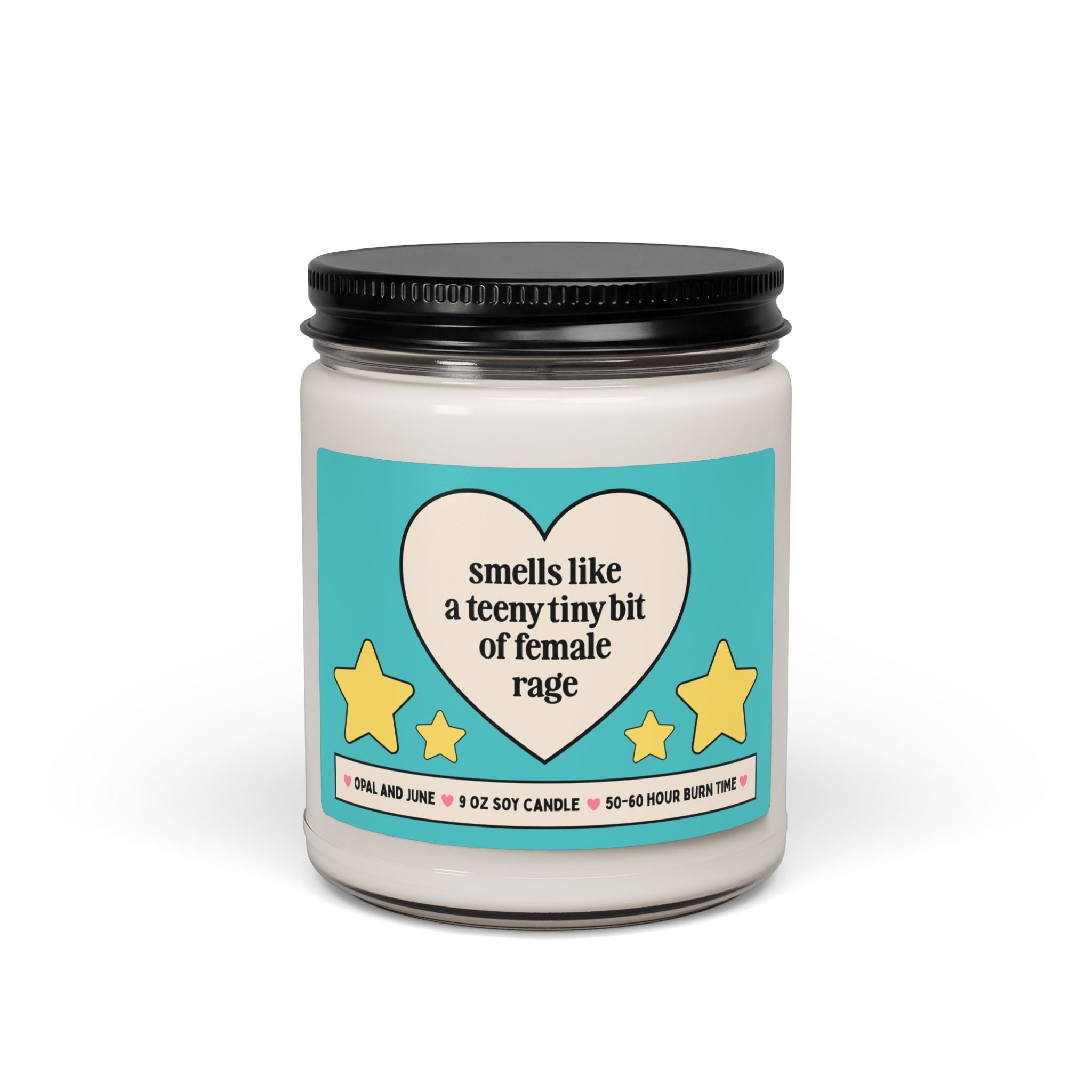 Womens Rights Feminist Candle: Smells Like a Teeny Tiny Bit of Female Rage, 9 Oz Soy Candle for Leftist or Friend Who Loves Equal Rights - Opal and June